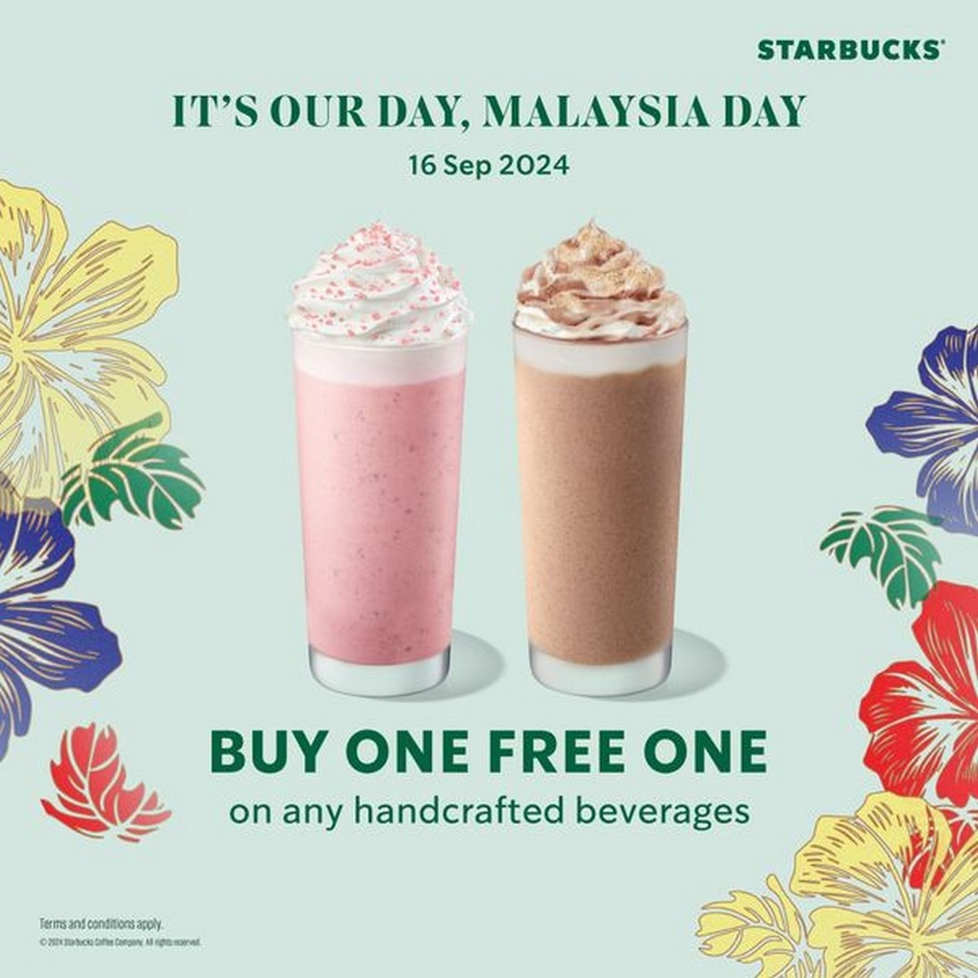 16 September 2024 Starbucks Malaysia Day Celebration With Exciting Promotions Buy 1 Free 1 And 40 Off On Merchandise EverydayOnSales