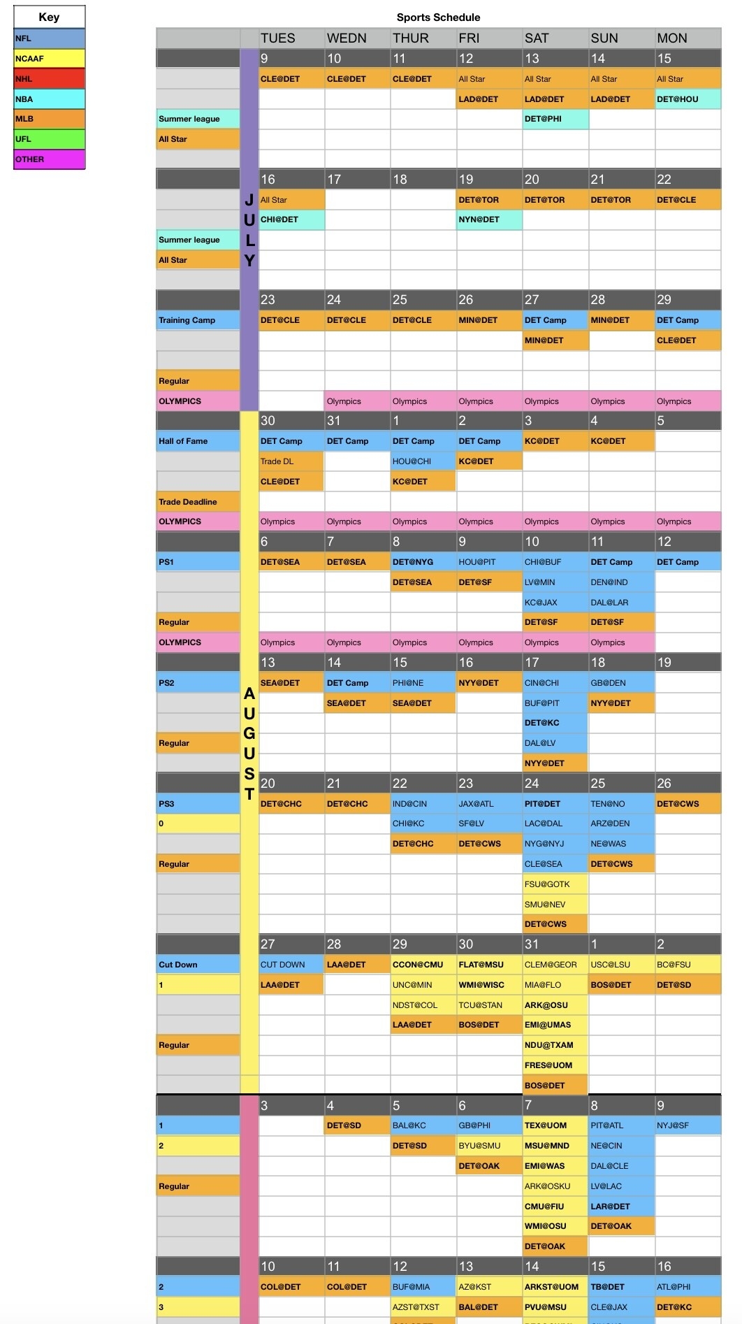 2024 2025 Sports Schedule The Den
