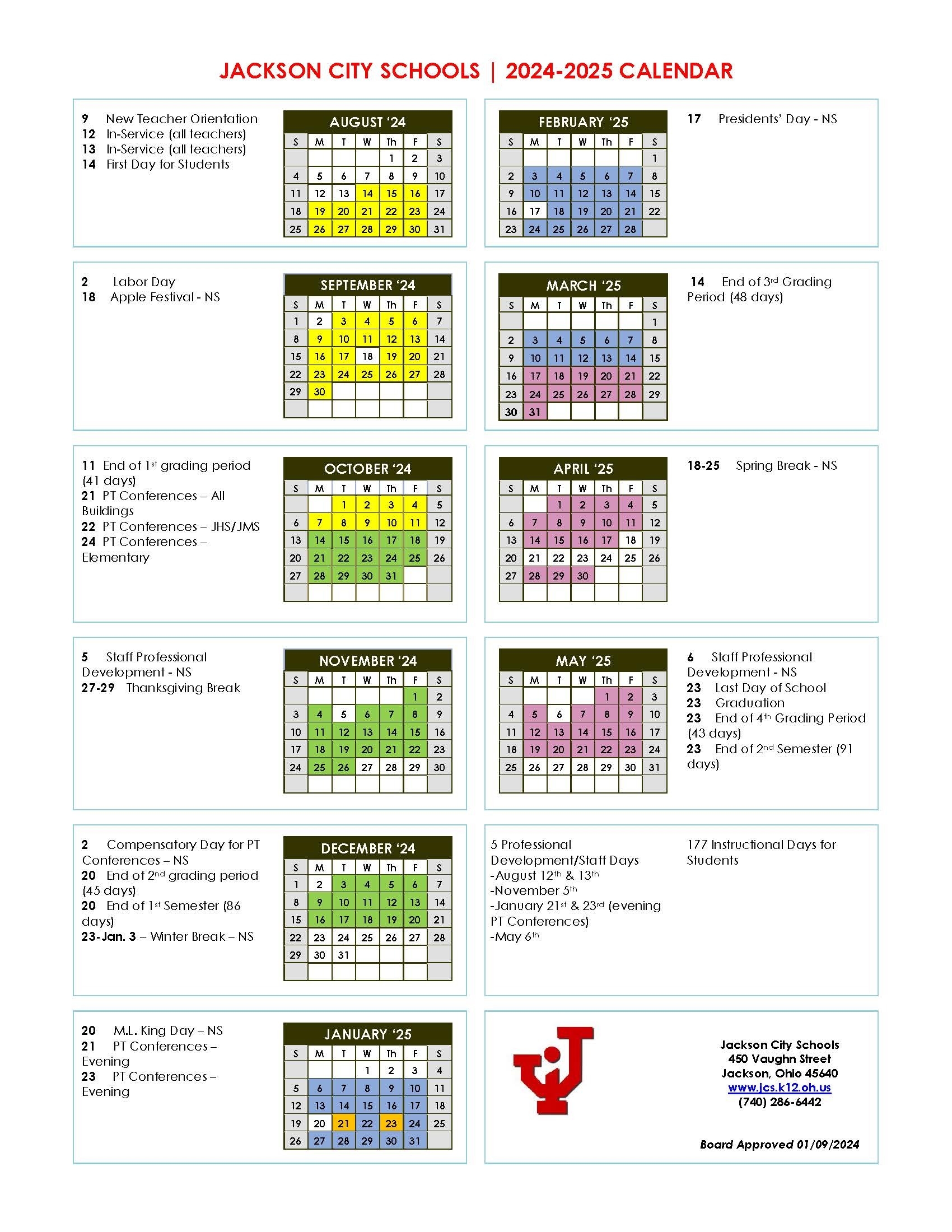 2024 25 Academic Calendar Is Now Available Jackson City Schools