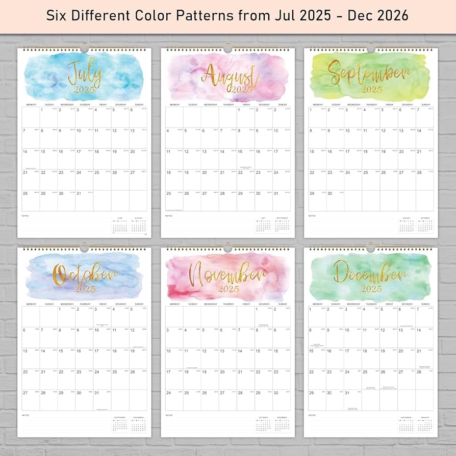 18 Month Wall Calendar Starting July 2025