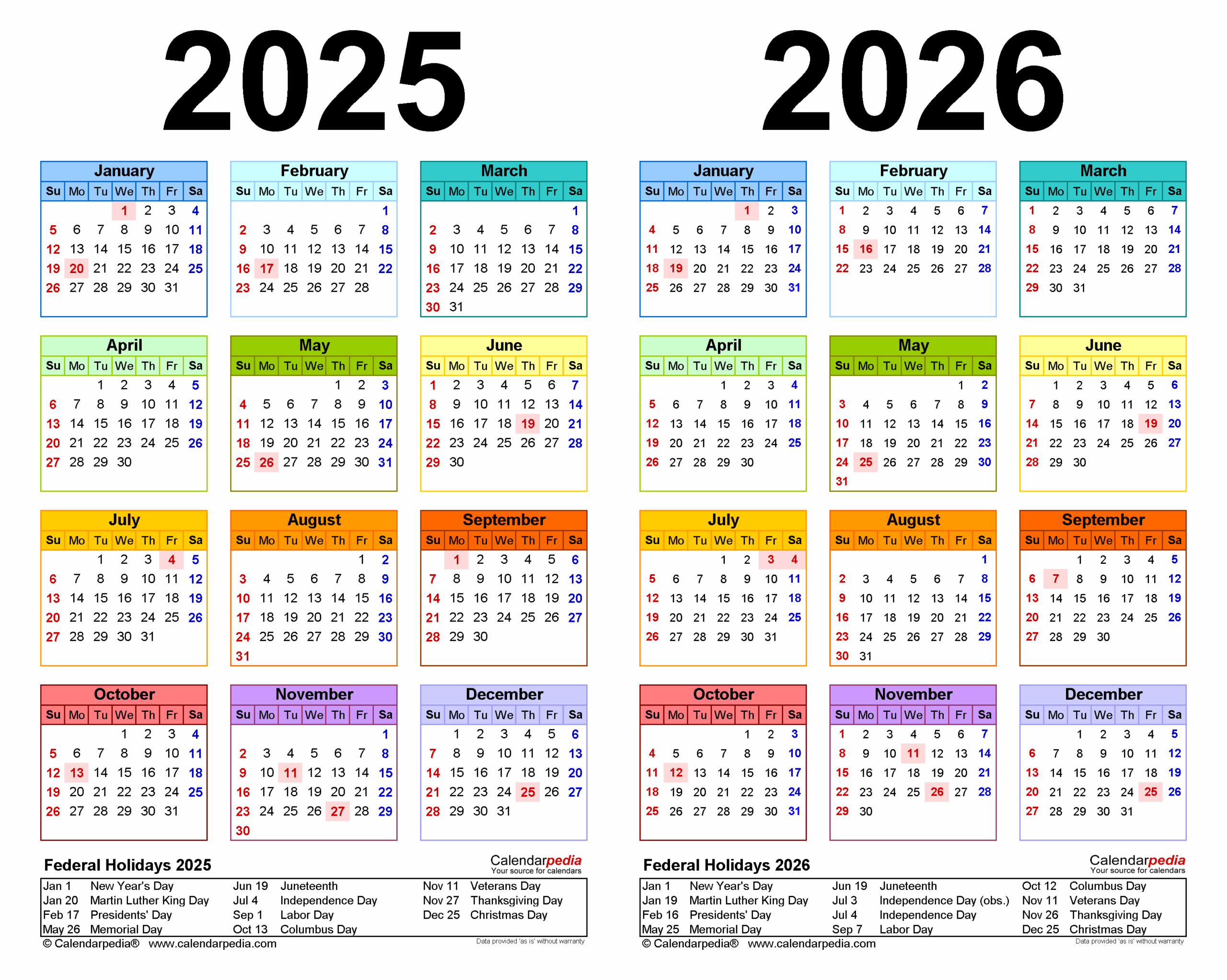 Calendar August 2025-July 2026