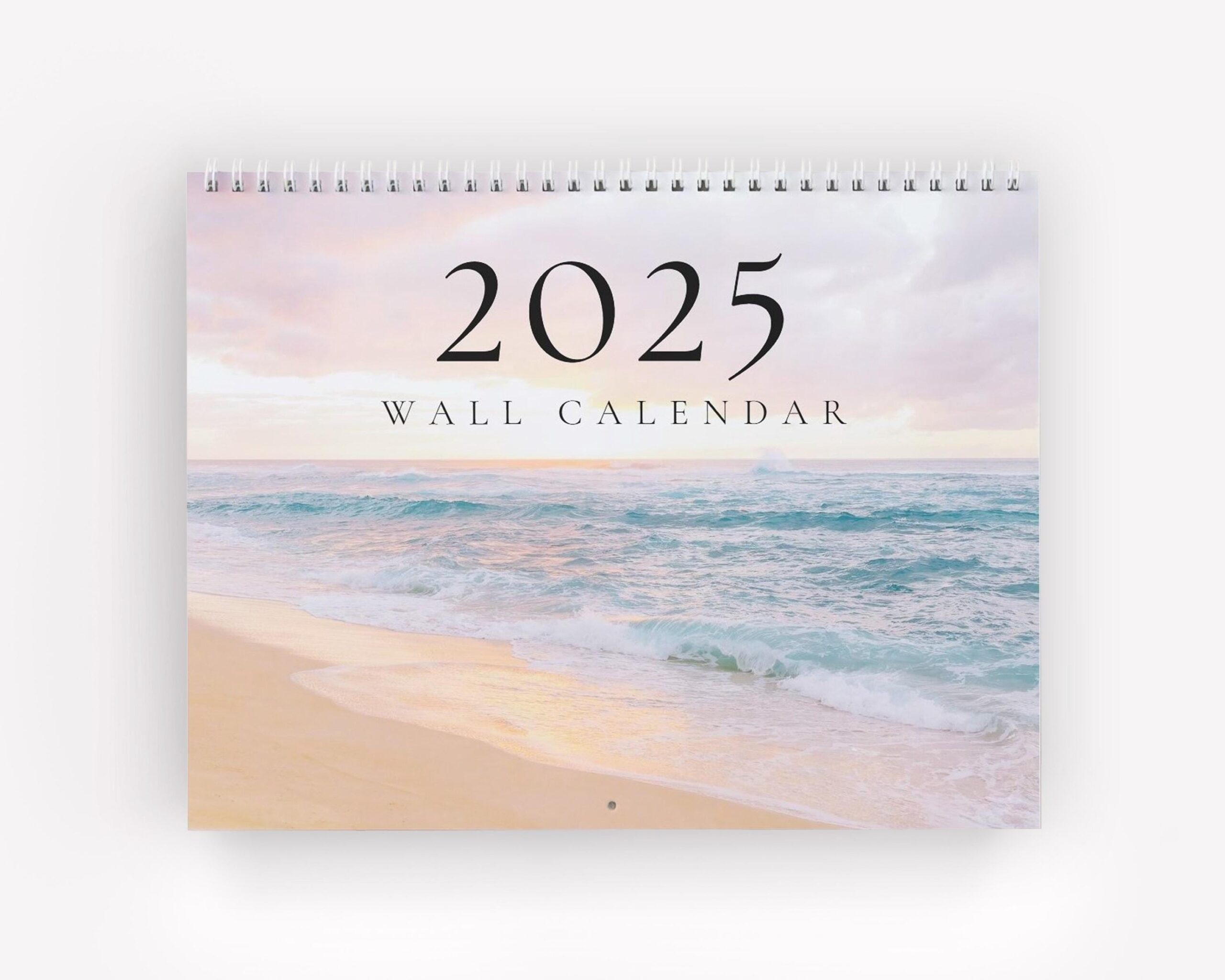 2025 Beach Wall Calendar Wire Coil Appointment Calendar With Soft 