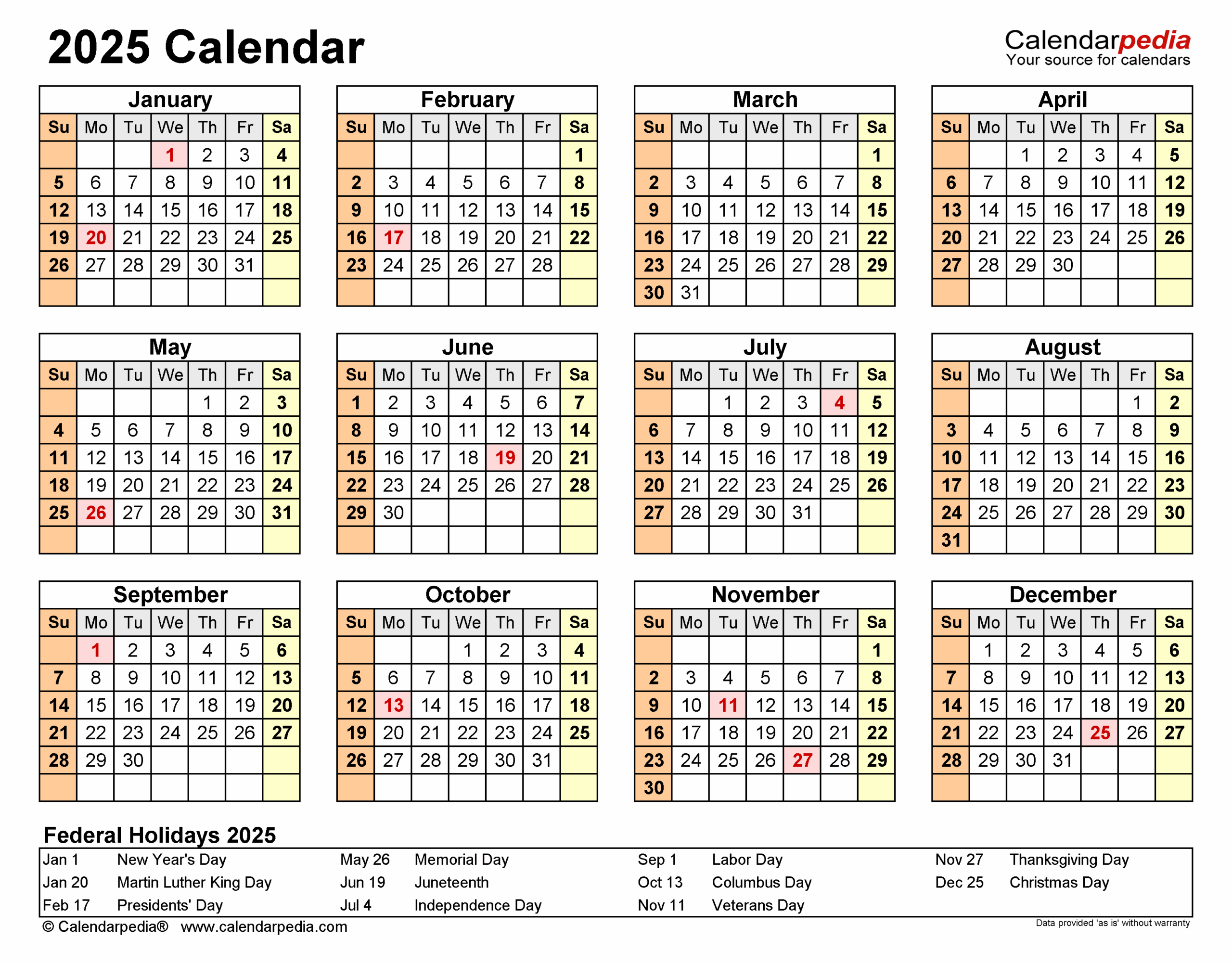 Excel December 2025 Calendar