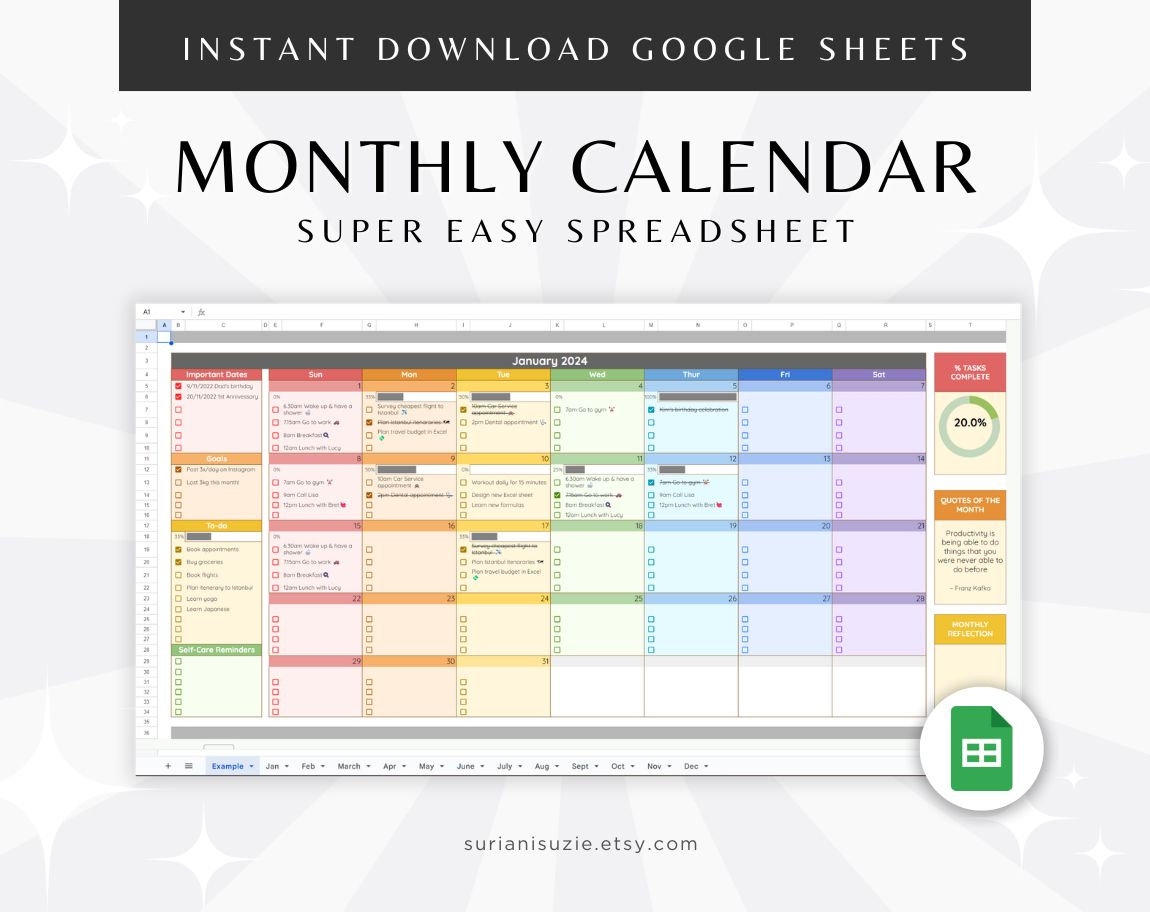 Google Sheets October 2025 Calendar