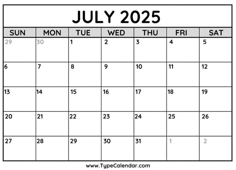 2025 Calendar Printable Calendar 2025 With Holidays