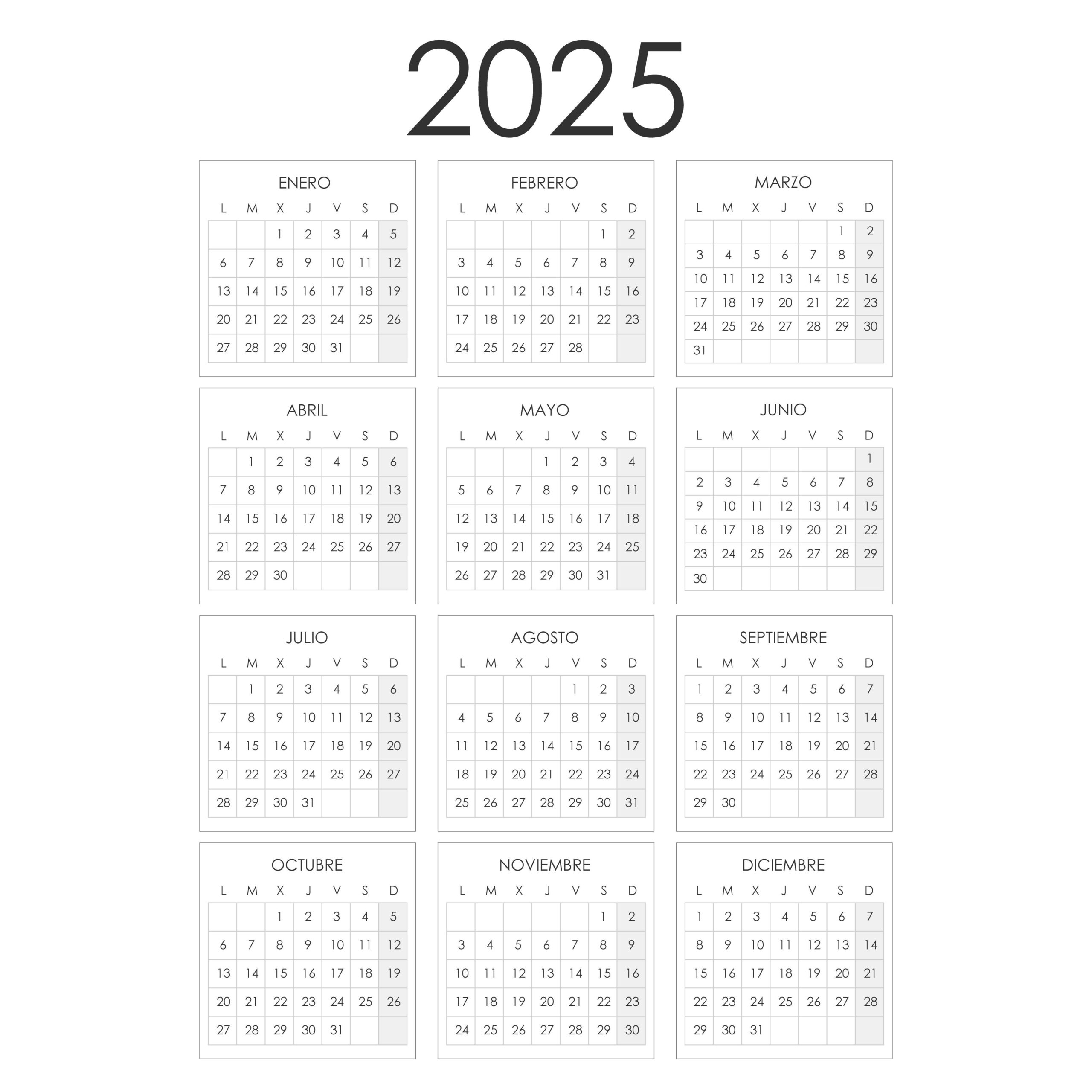 2025 Calendar Spanish D 1237186