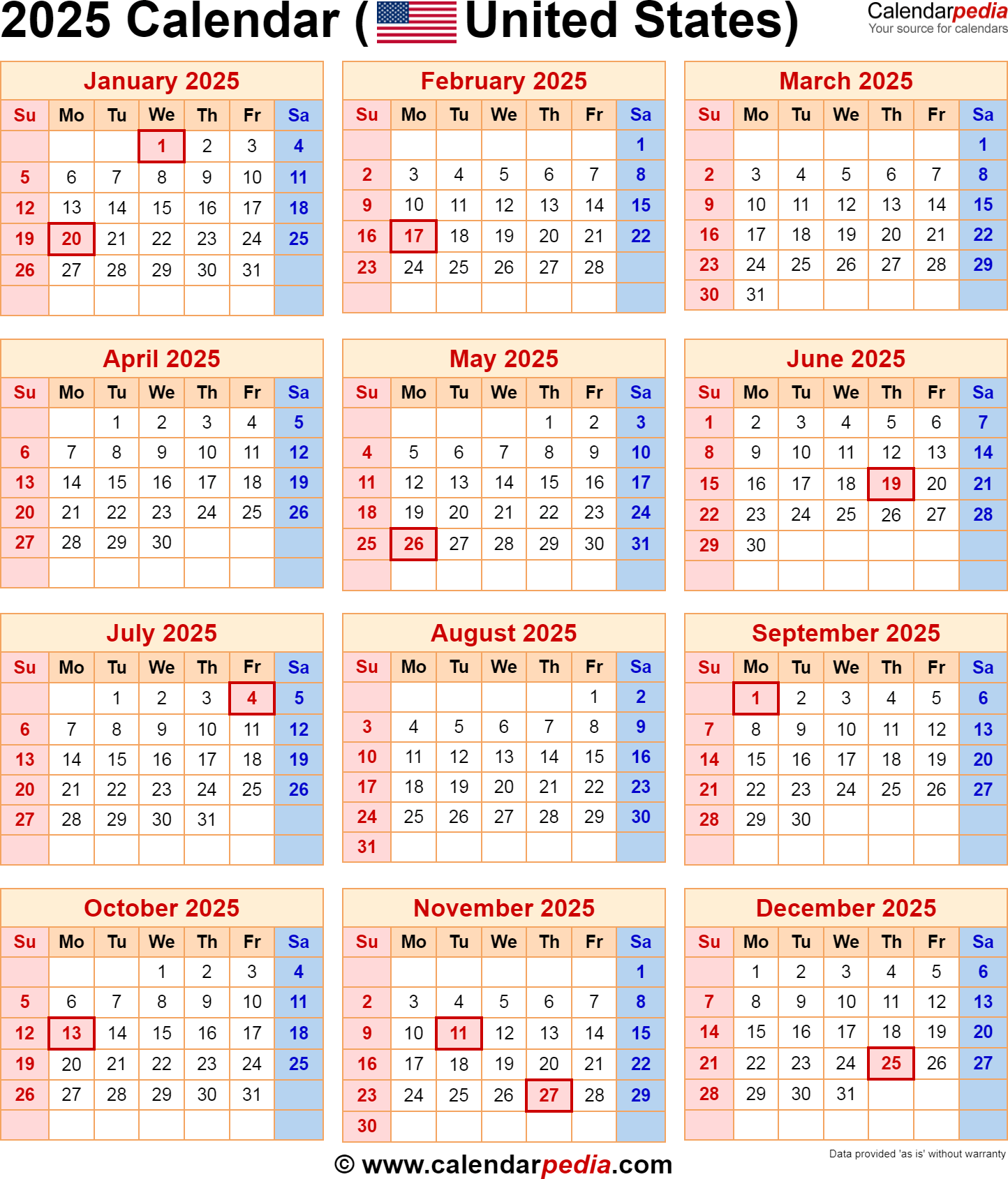 July 2025 Calendar With Federal Holidays