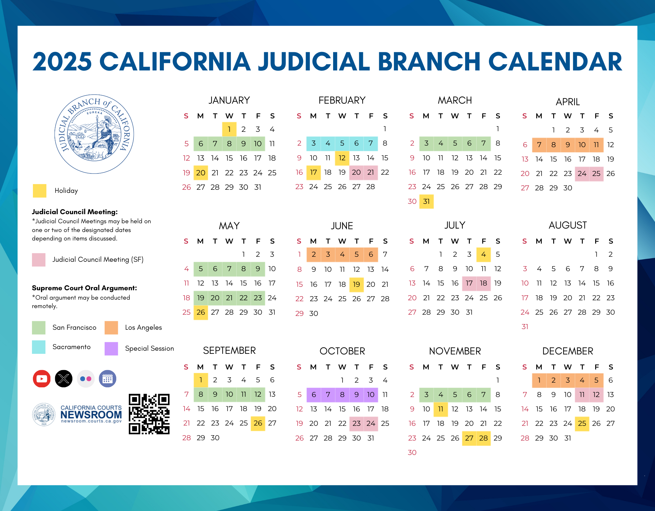 2025 California Courts Calendar California Courts Newsroom