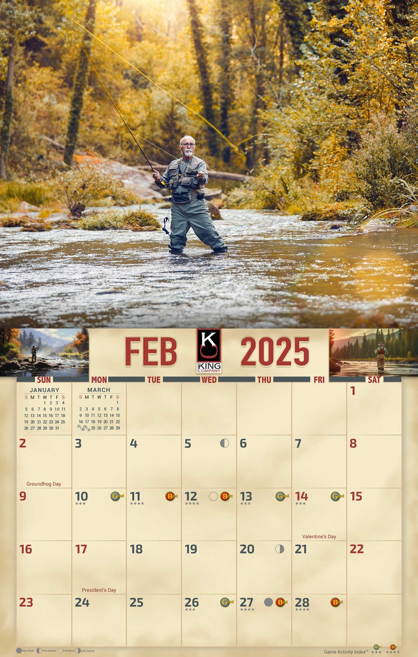 2025 Fly Fishing Wall Calendar 16 Month X Large Size 14x22 Best Fishing Calendar By The King Company Monster Calendars