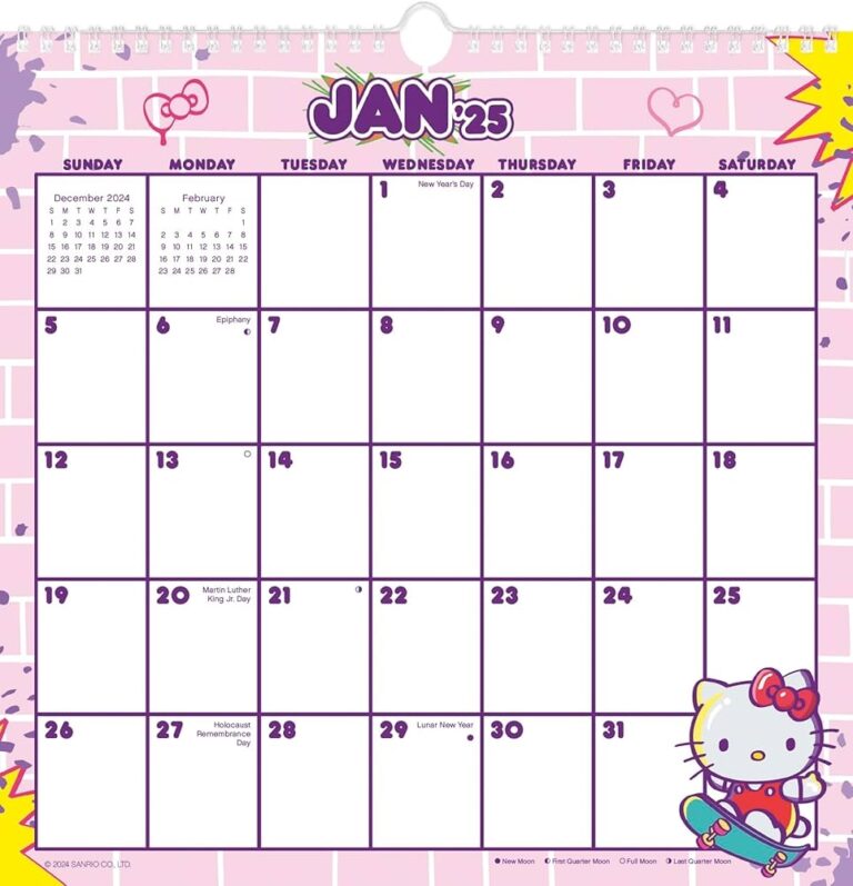 2025 Hello Kitty U0026 Friends Spiral Wall Calendar Trends International Amazon sg Books