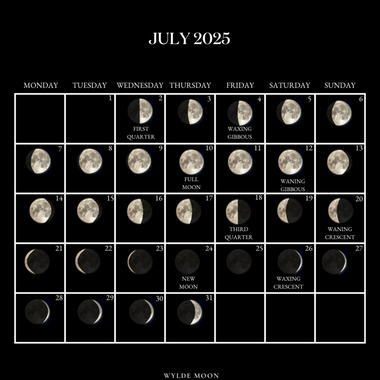 2025 Moon Calendar Every Phase And Stage Of The Moon