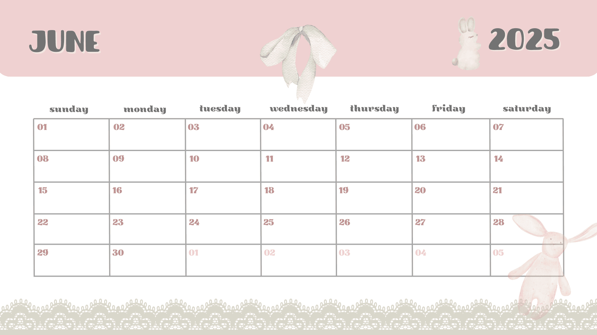 2025 Printable Calendar Pastel Pink Coquette Aesthetic PDF By Luvbambina Raket PH