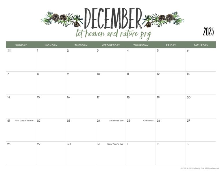 2025 Printable Calendars For Moms IMOM