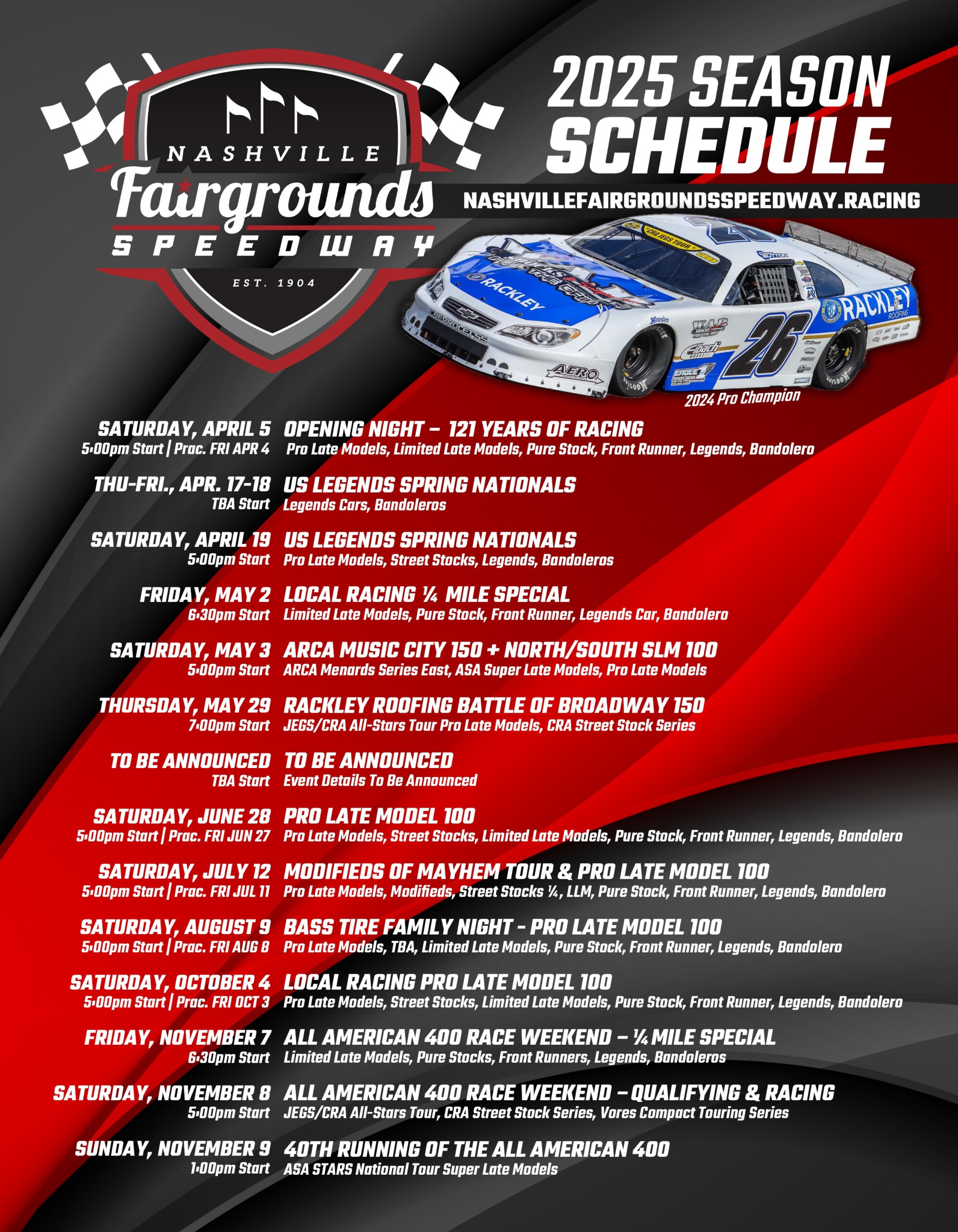 2025 Schedule Of Events Released For Nashville Fairgrounds 