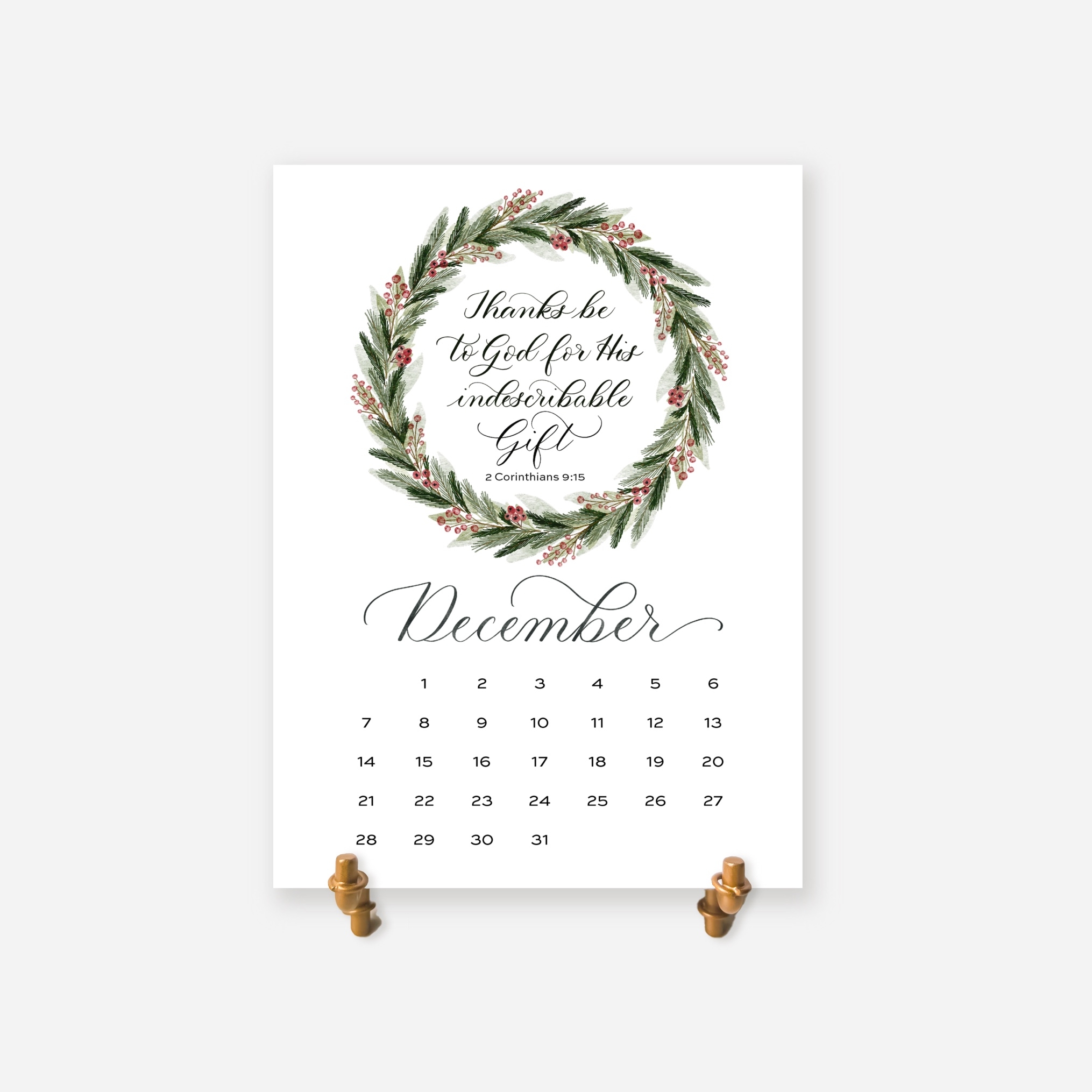 December 2025 Desktop Calendar