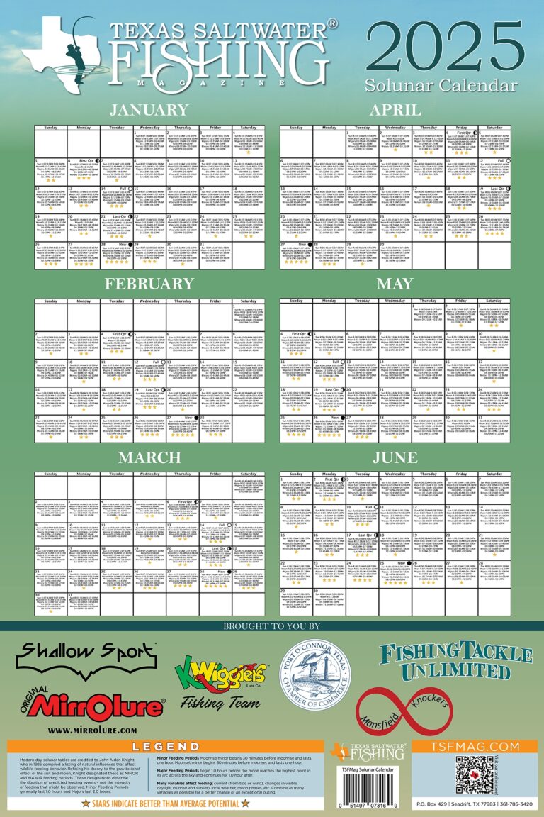 2025 Solunar Wall Calendar