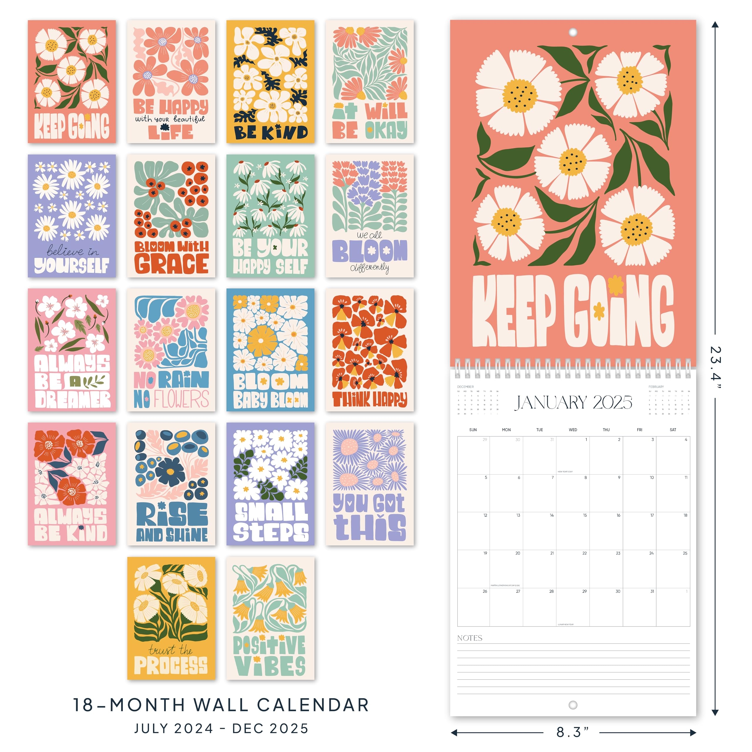 2025 Vertical Wall Calendar Hanging Calendar From Now To December 2025 18 Months 8 3