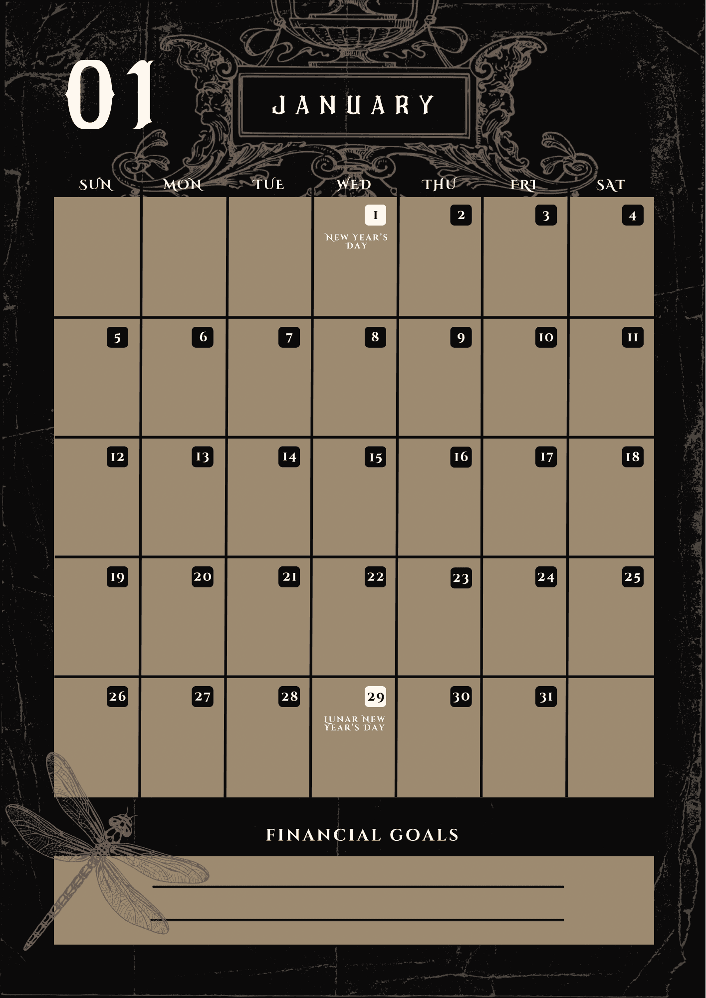 2025 VICTORIAN GOTHIC MONTHLY BUDGET PLANNER By Floclairedigitals Raket PH