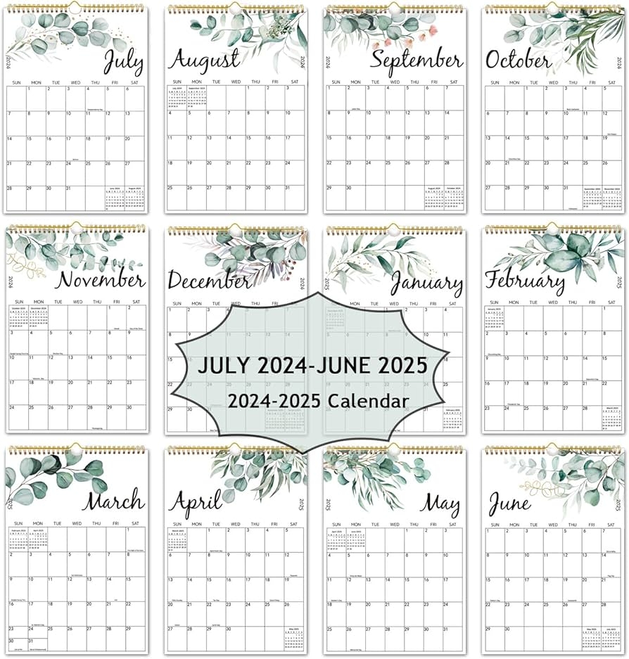 Amazon 2024 2025 Calendar Wall Calendar From Now To June 2025 Aesthetic Modern Greenery Vertical Hanging Large Calendar With Thick Paper 
