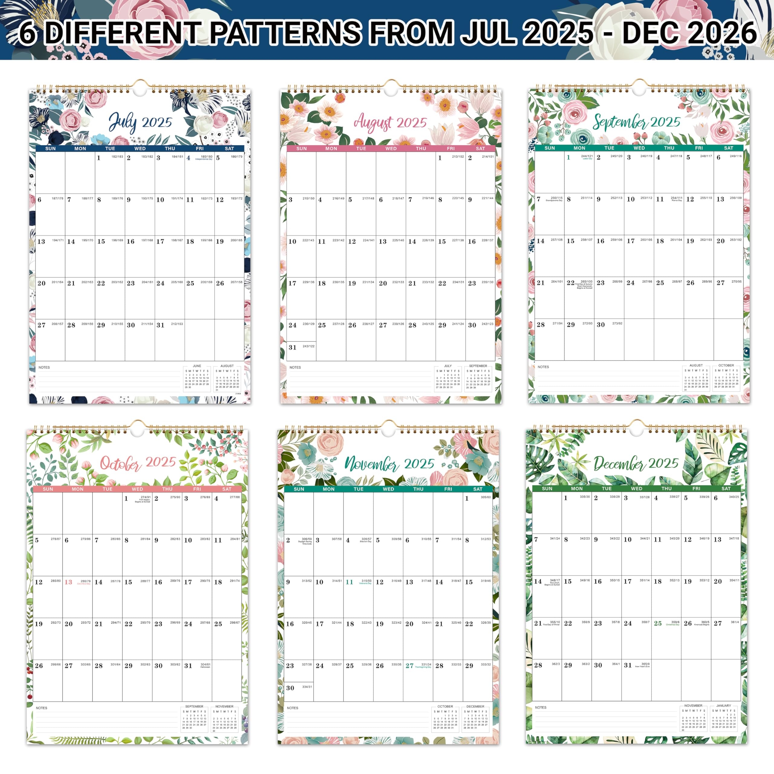 Amazon 2025 2026 Calendar 2025 2026 Wall Calendar July 2025 December 2026 12