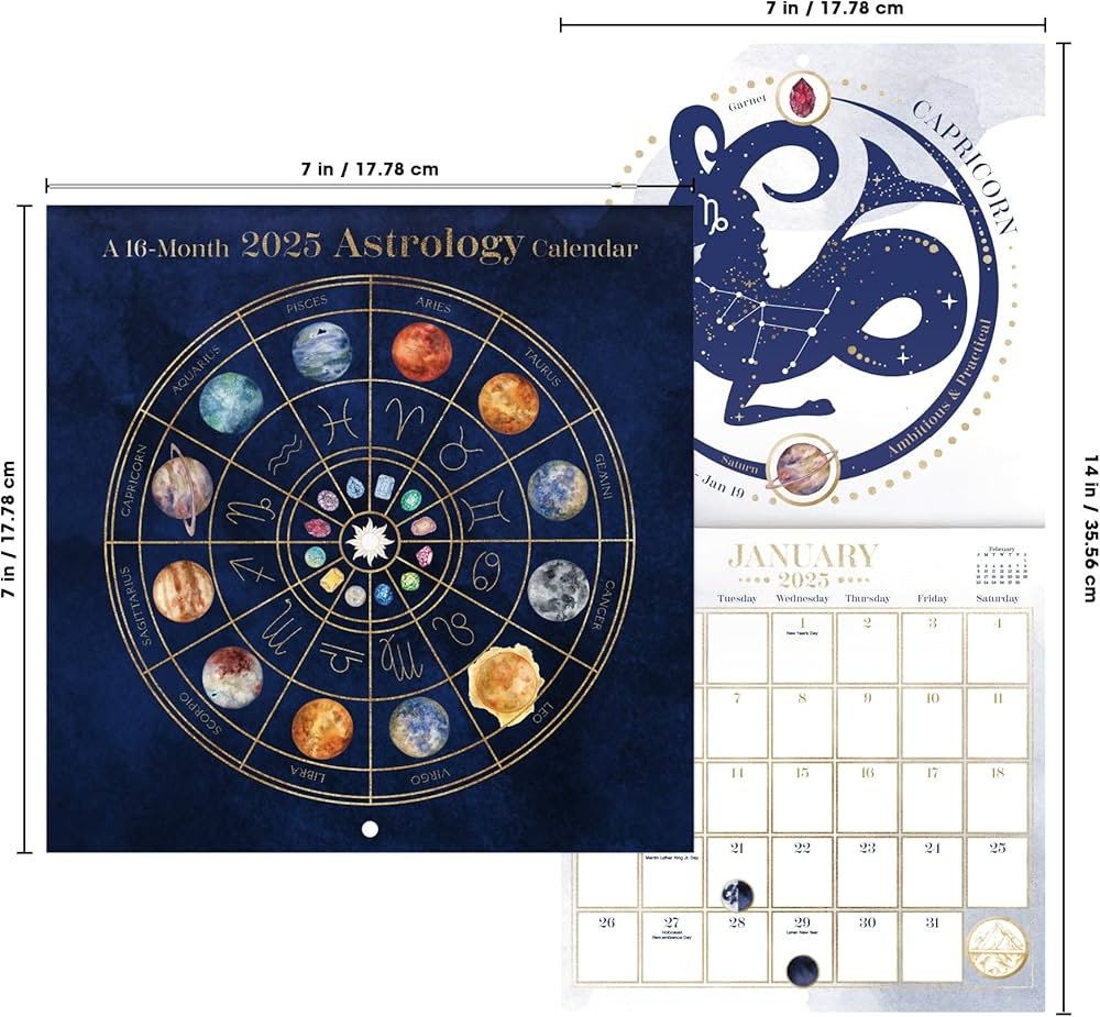 Amazon 2025 Astrology Mini Wall Calendar 9798888280539 Trends International Books