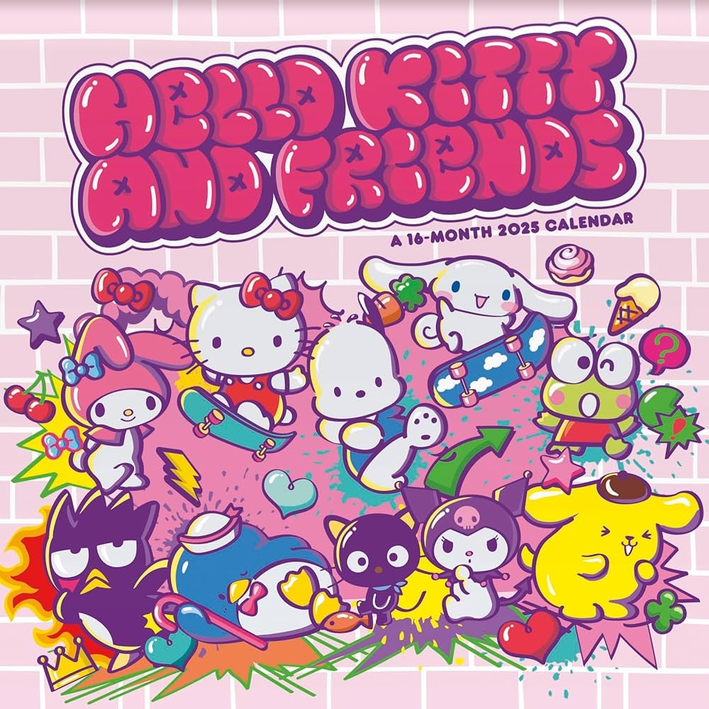 Amazon 2025 Hello Kitty U0026 Friends Wall Calendar 9781438899169 Trends International Books