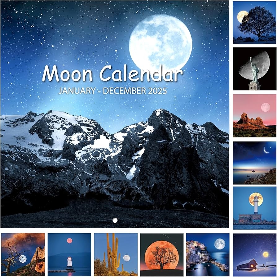 Amazon 2025 Wall Calendar Moon Calendar 2025 Jan 2025 Dec 2025 12