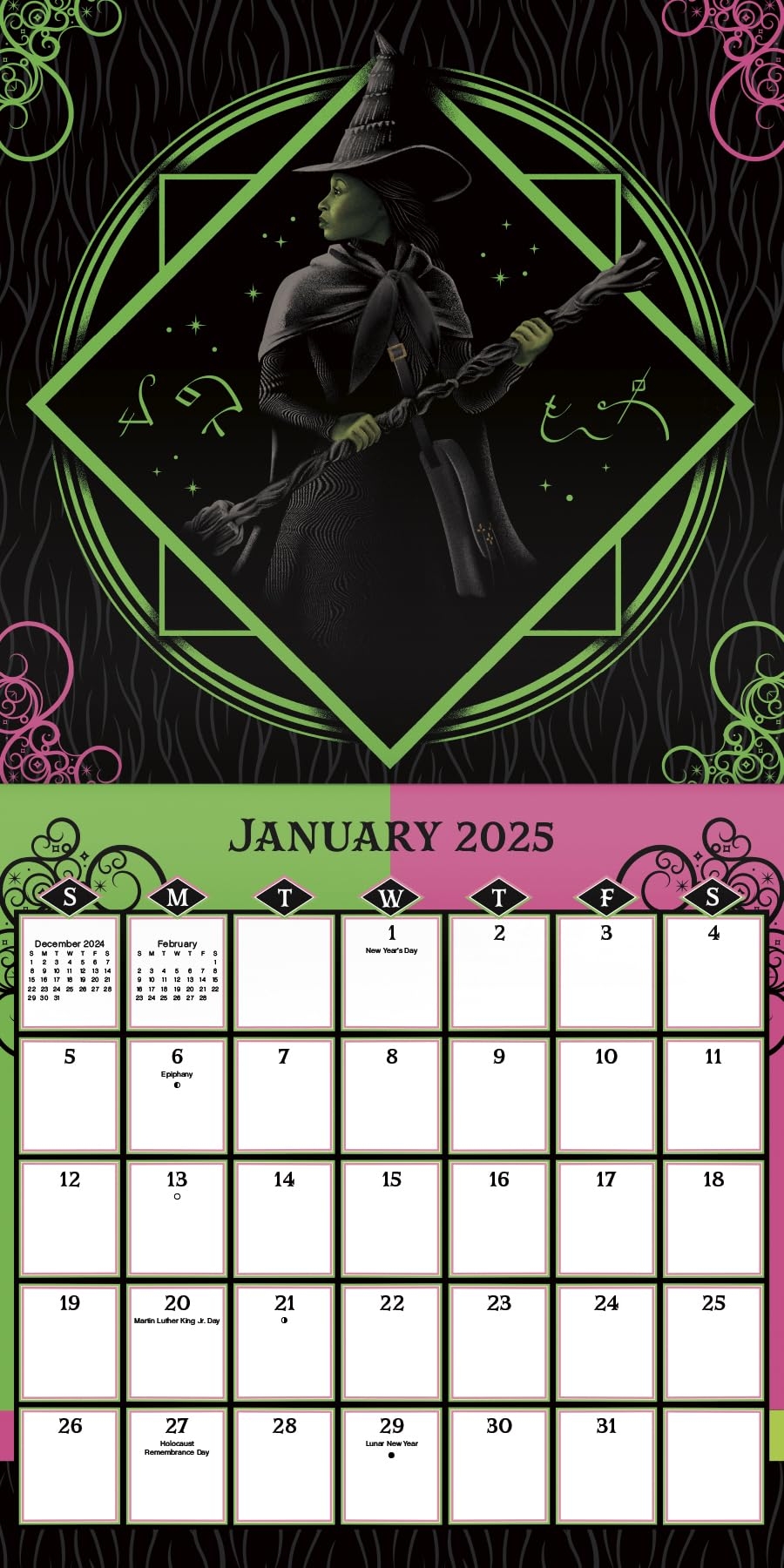 Amazon 2025 Wicked Movie Elphaba And Glinda Wall Calendar 