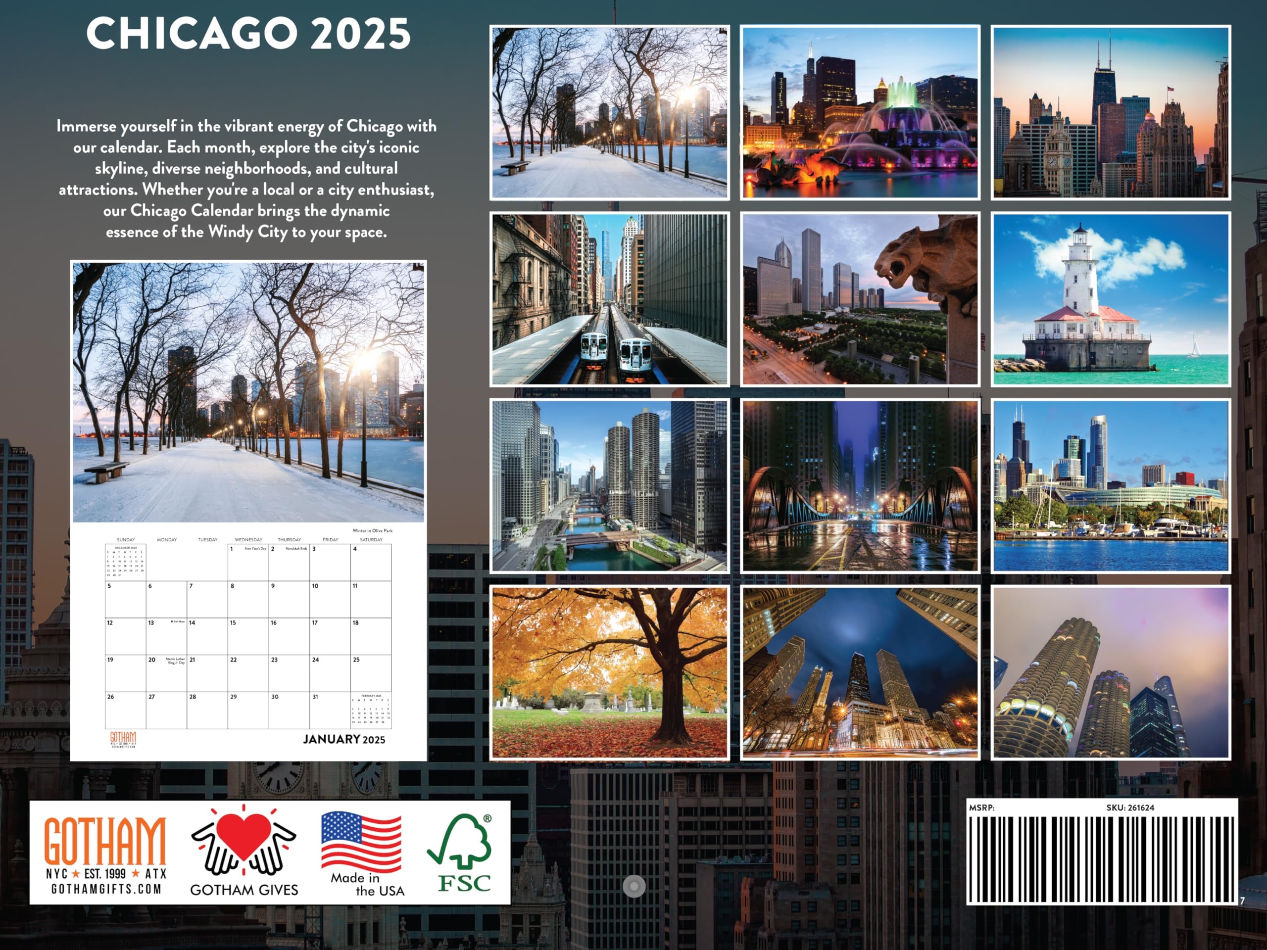 Amazon Chicago Calendar 2025 Monthly Wall Calender 12 Month 