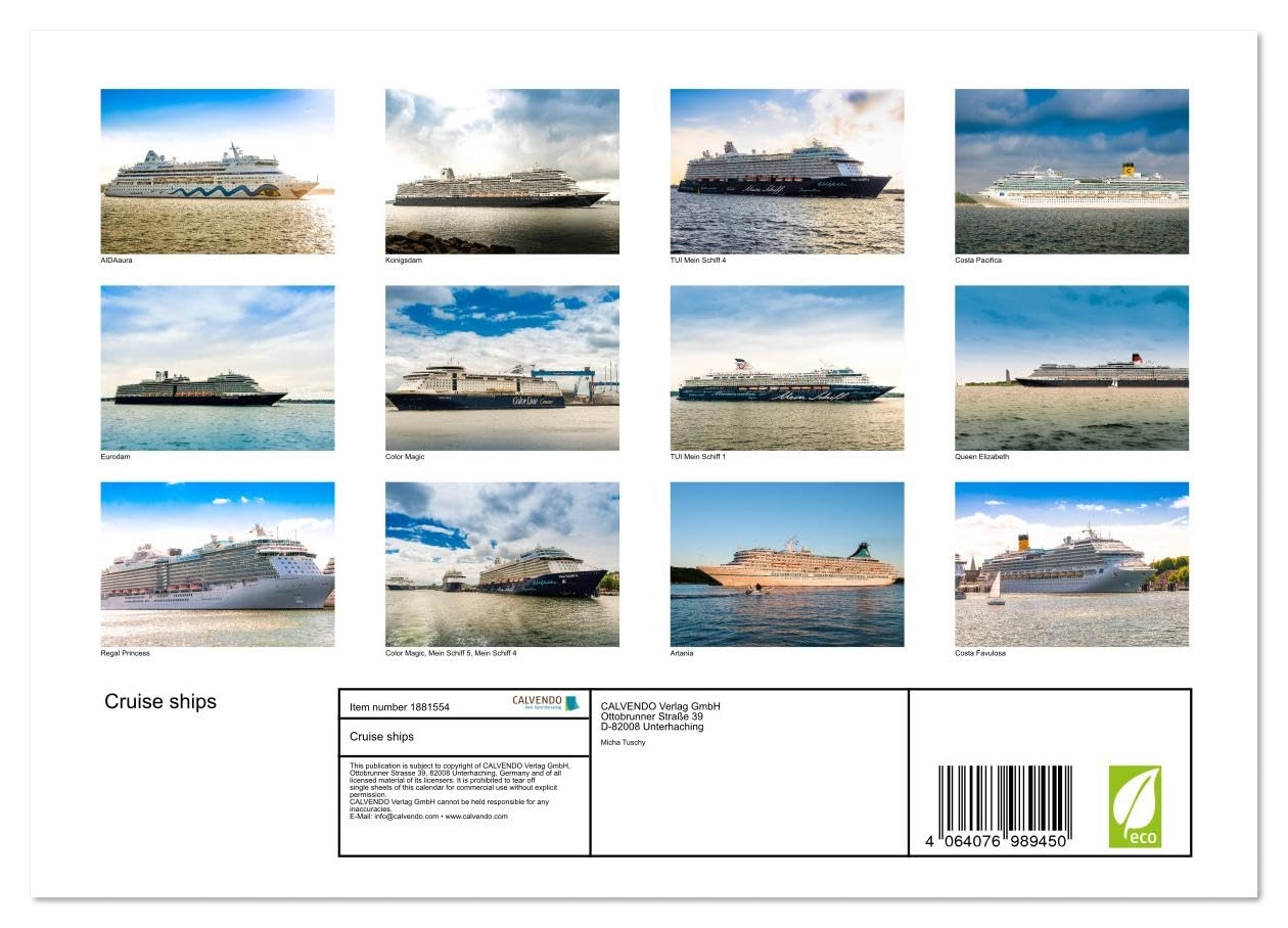 Amazon Cruise Ships Monthly Wall Calendar 2025 11 7