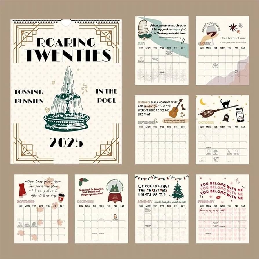 Amazon Generic 2025 TS Lyrics Calendar 2025 Lyric Calendar 