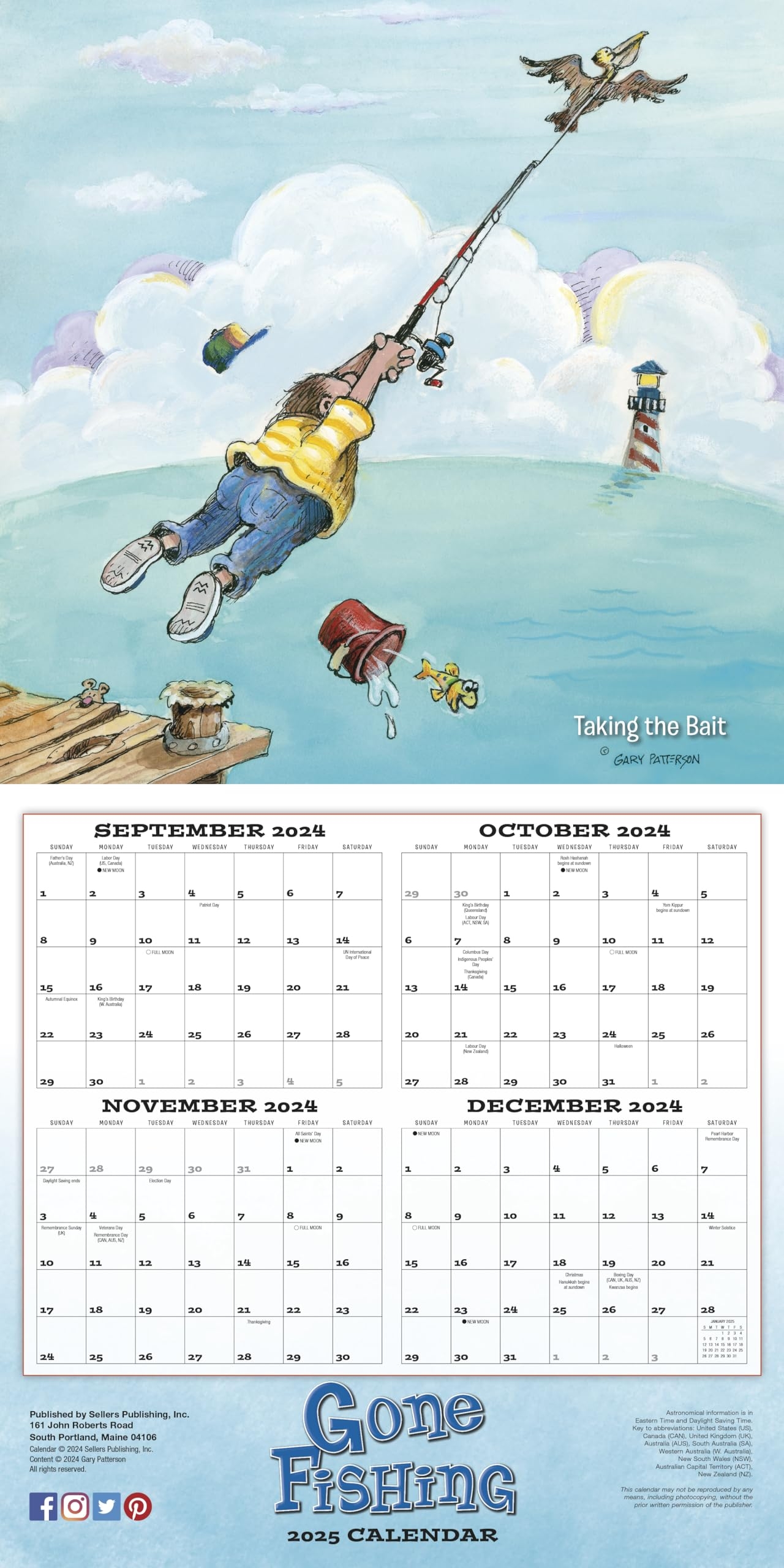 Amazon Gone Fishing 2025 Wall Calendar By Gary Patterson 12