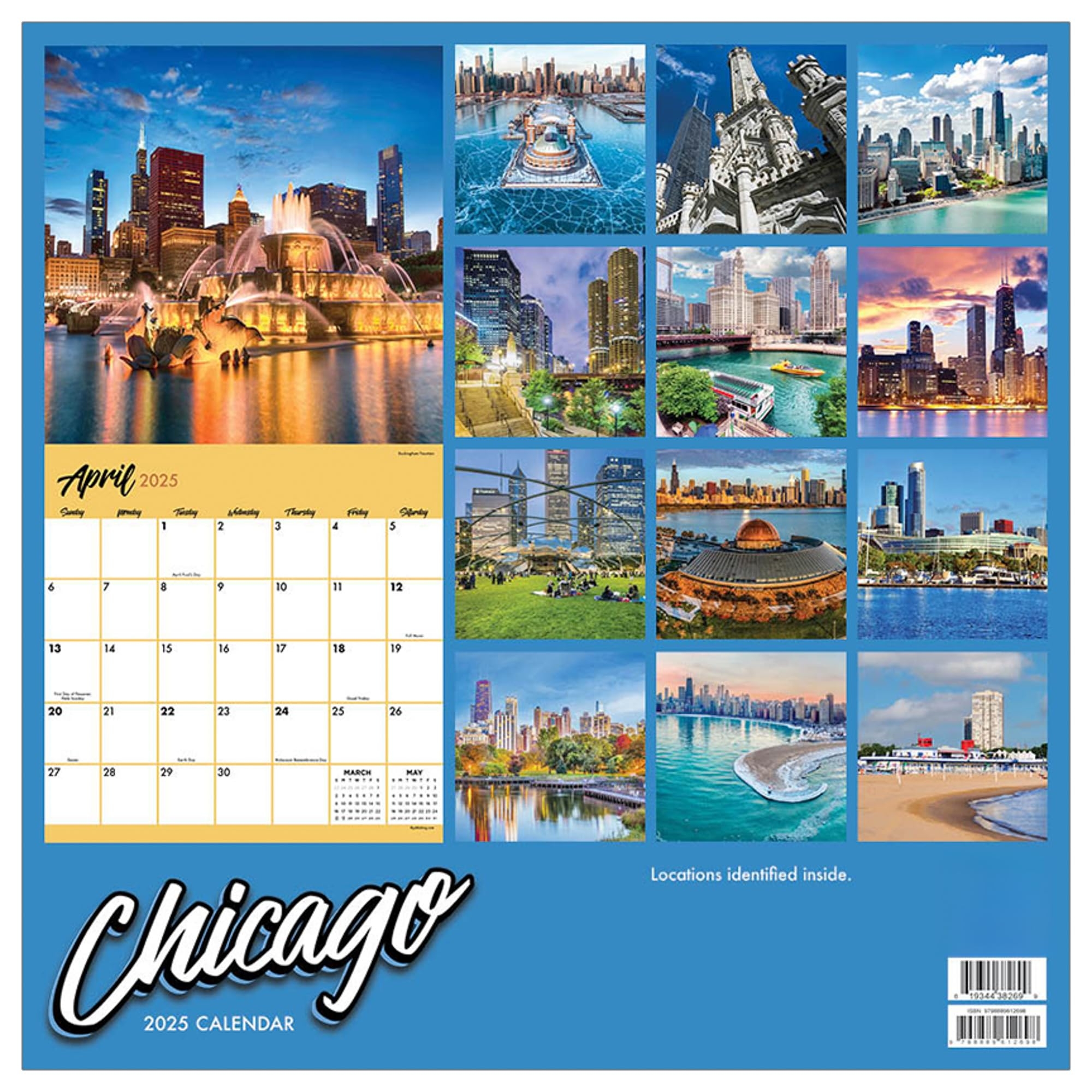 Amazon TF PUBLISHING 2025 Chicago Wall Calendar Large Grids For Appointments And Scheduling Vertical Monthly Wall Calendar 2025 Home And Office Organization Premium Gloss Paper 12