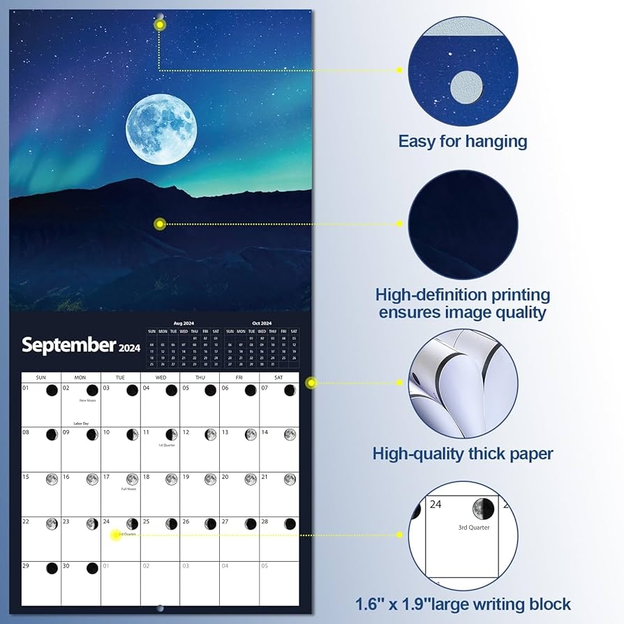 Amazon Wall Calendar 2025 Moon Calendar July 2024 2025 18 