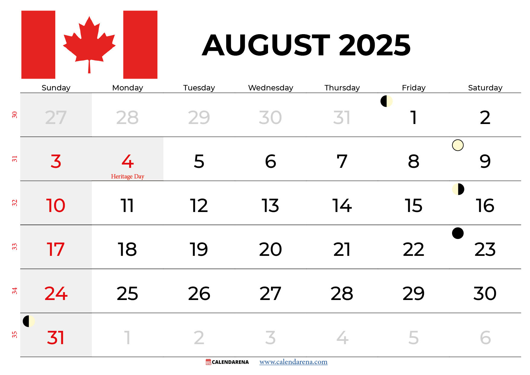 August 2025 Calendar Holidays