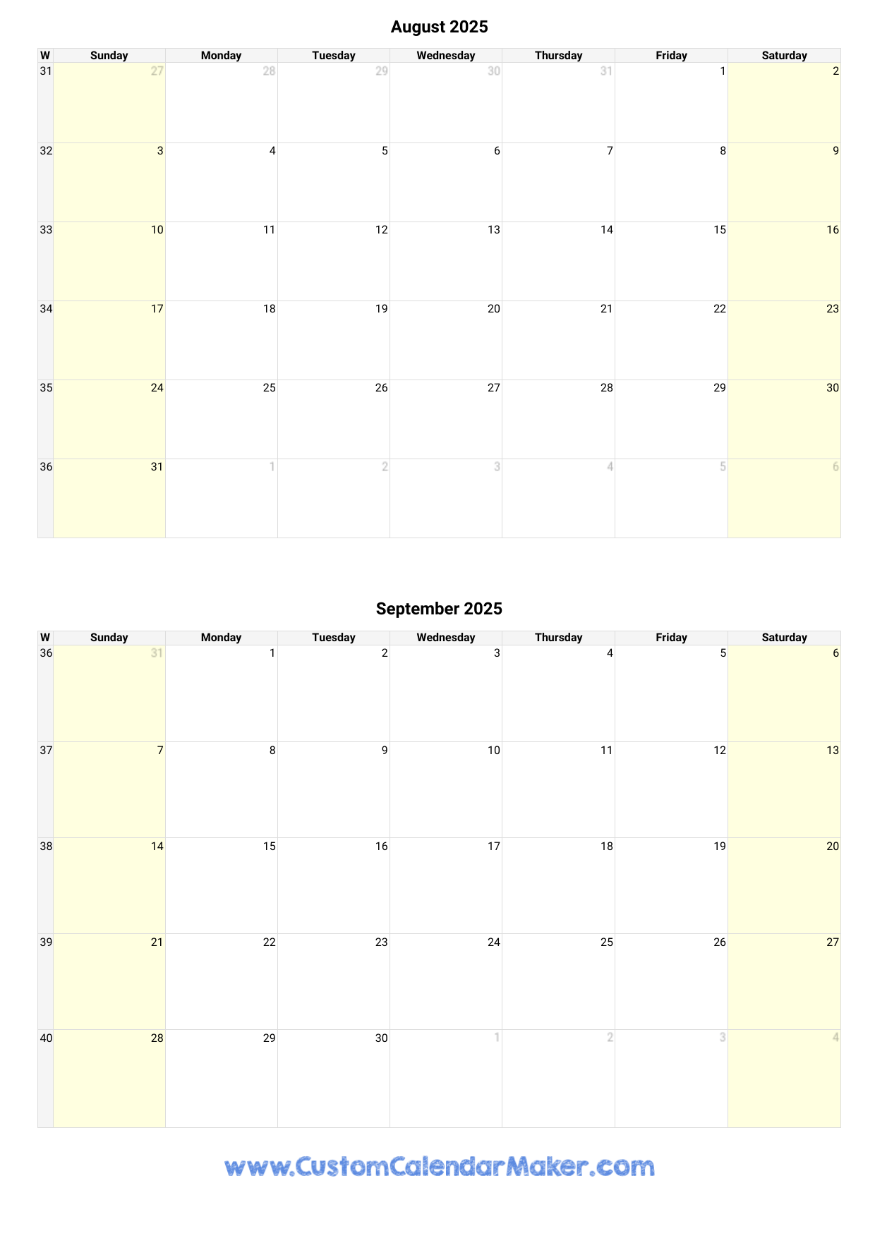 Free Eitable Calendar August And September 2025
