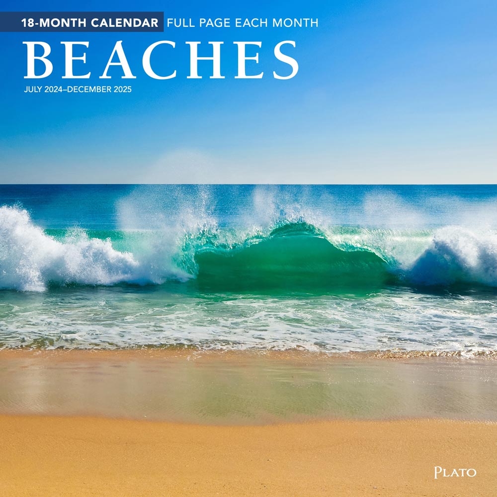 Beaches 2025 12 X 24 Inch 18 Months Monthly Square Wall Calendar July 2024 December 2025 Plastic Free