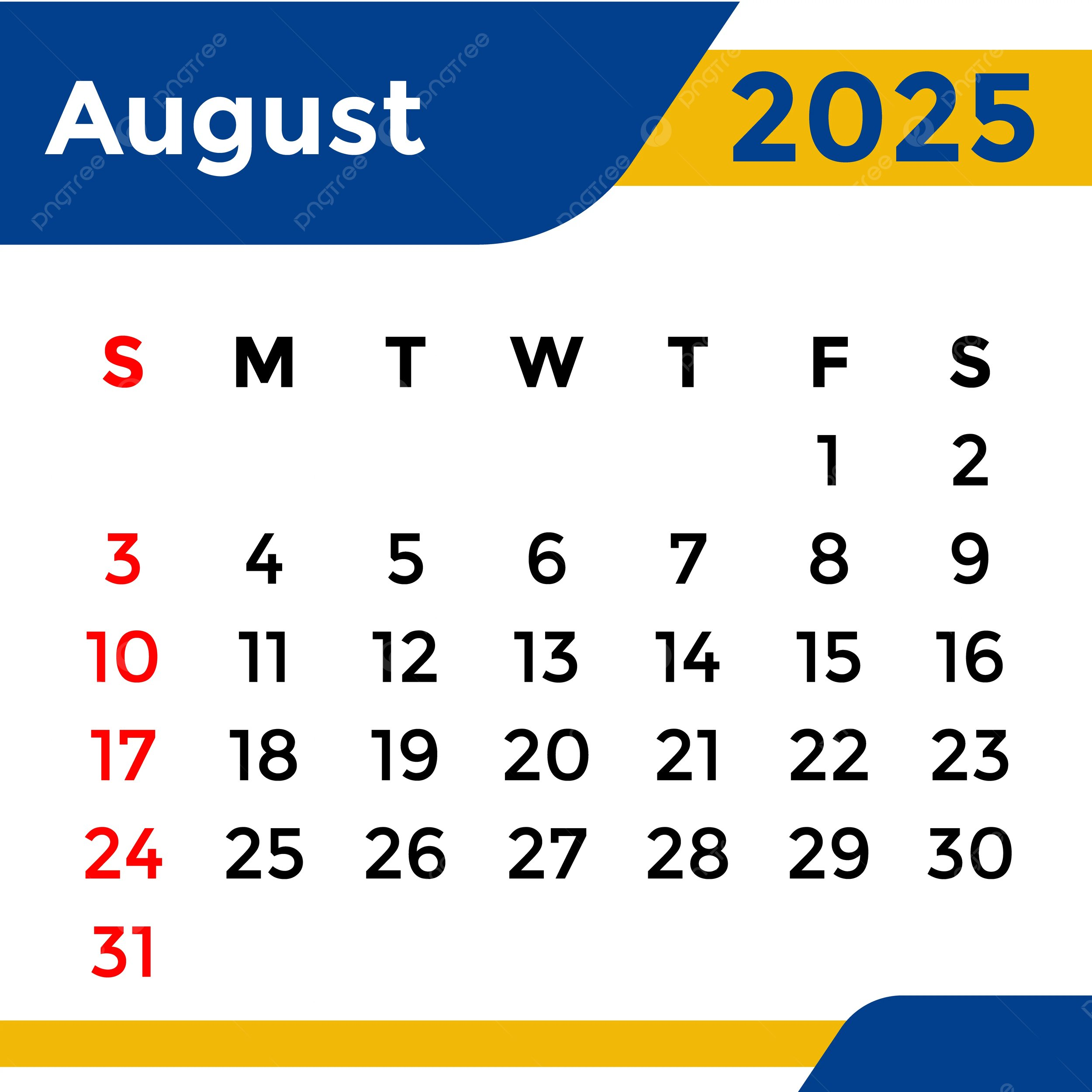 Printable Month Calendar August 2025
