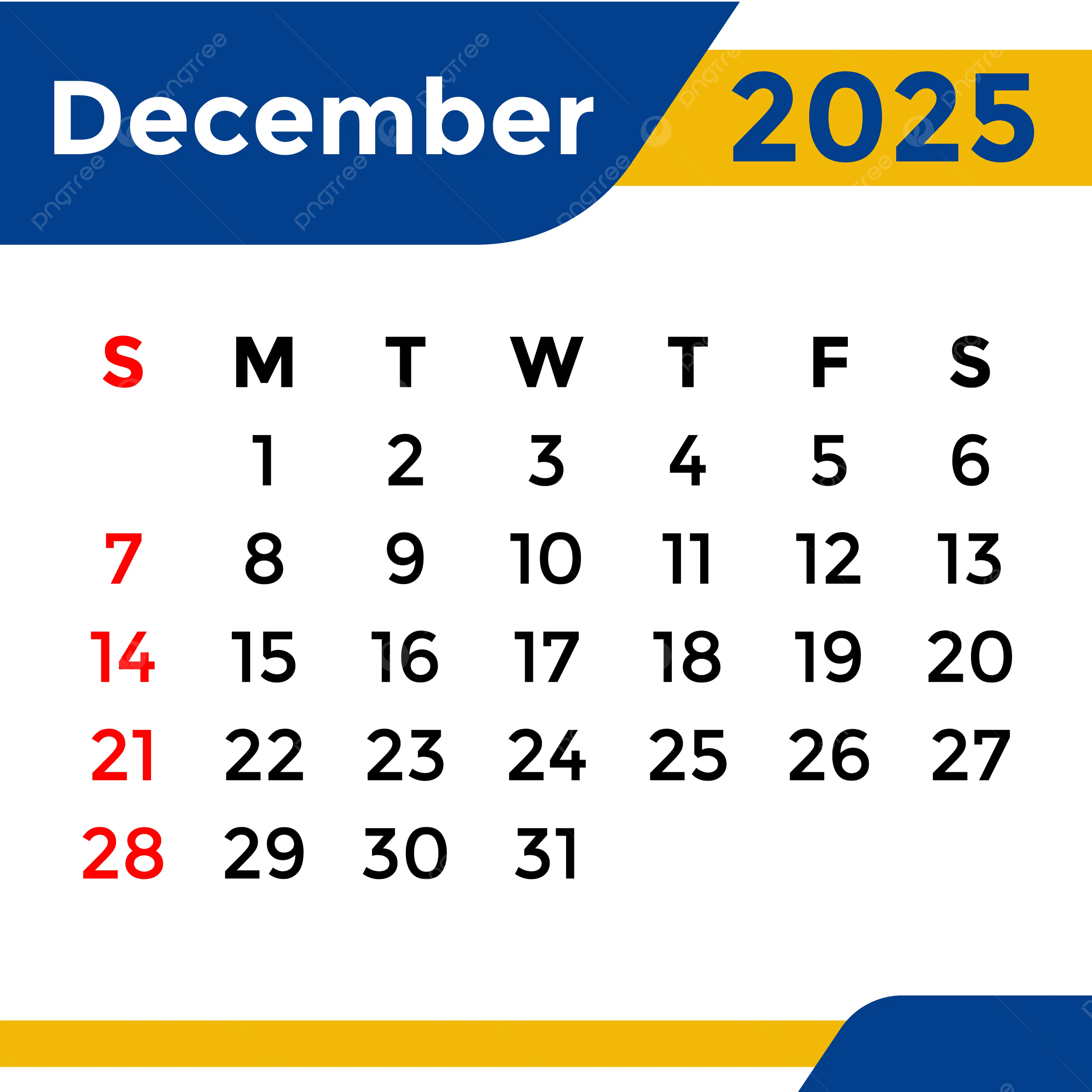 Month Of December 2025 Calendar