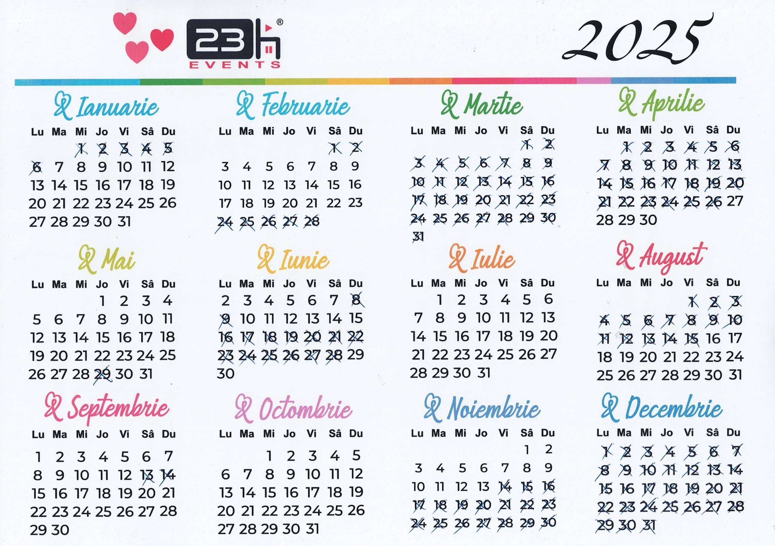 Calendar 2025 Format A4 Suport Magnetic Frigider ALIF410048 23h Events 