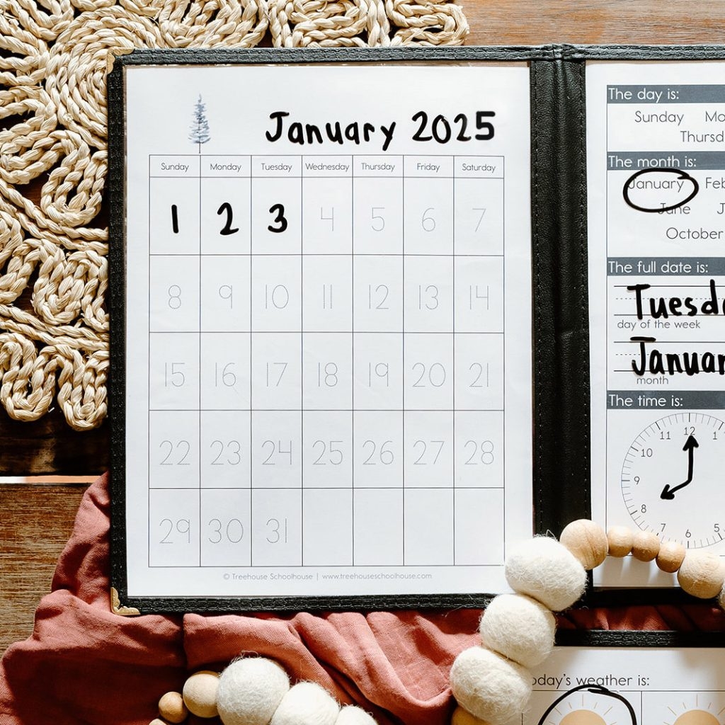 Calendar And Weather Charting For Kids Treehouse Schoolhouse 
