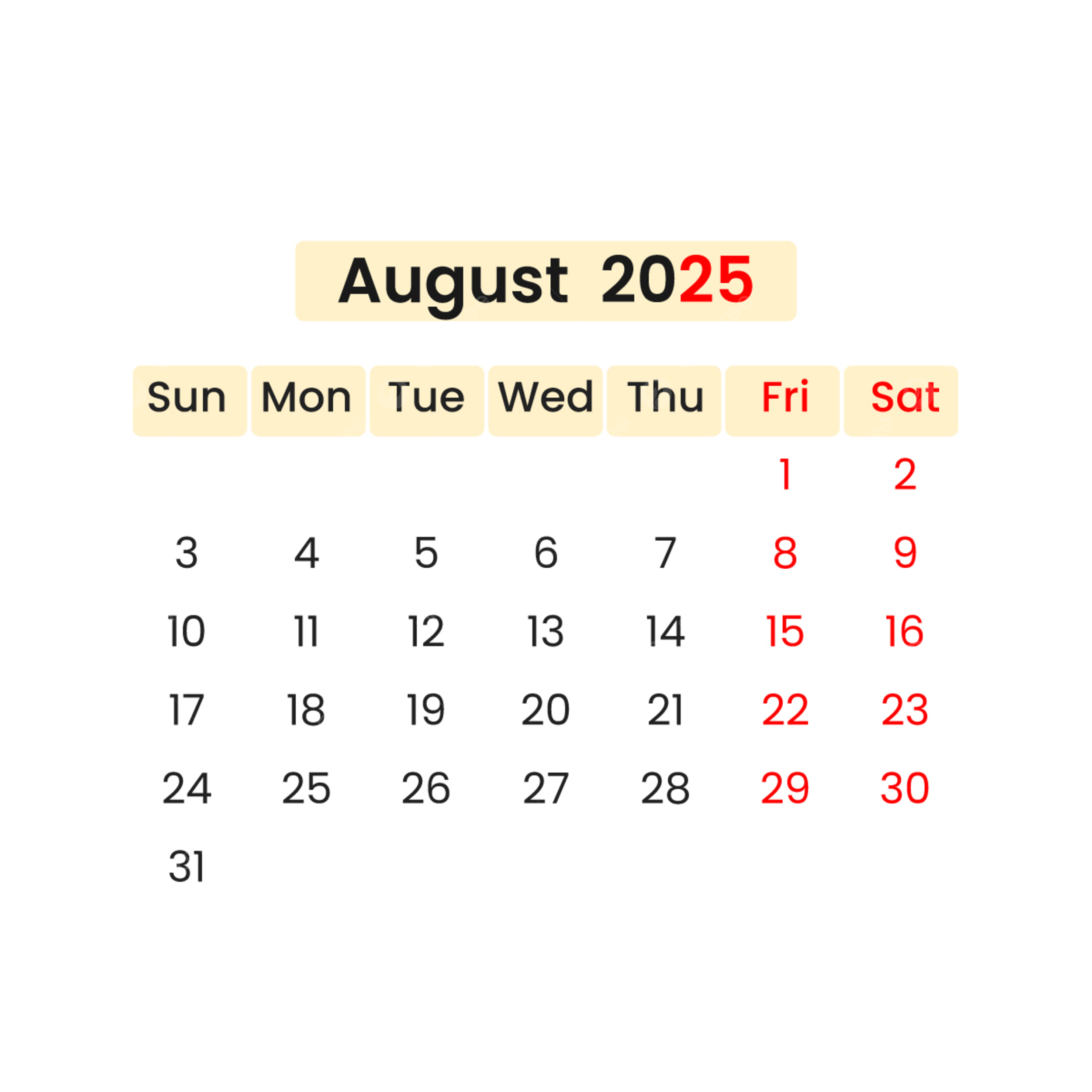 National Days In August 2025 Calendar