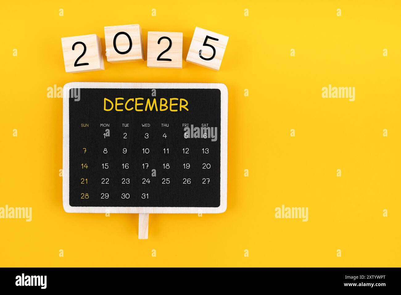 Black Calendar December 2025