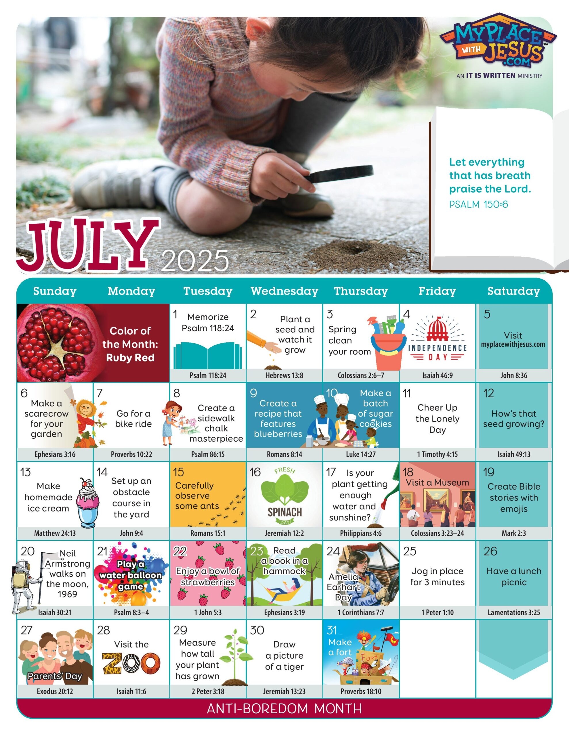 Calendar My Place With Jesus