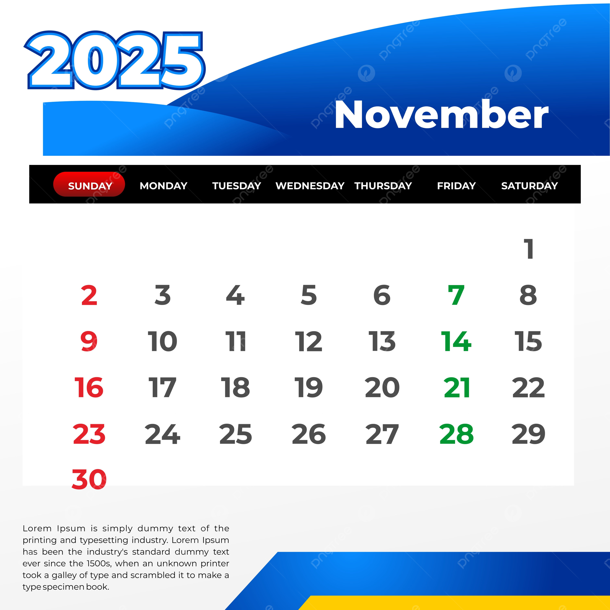 November 2025 Calendar Ppt