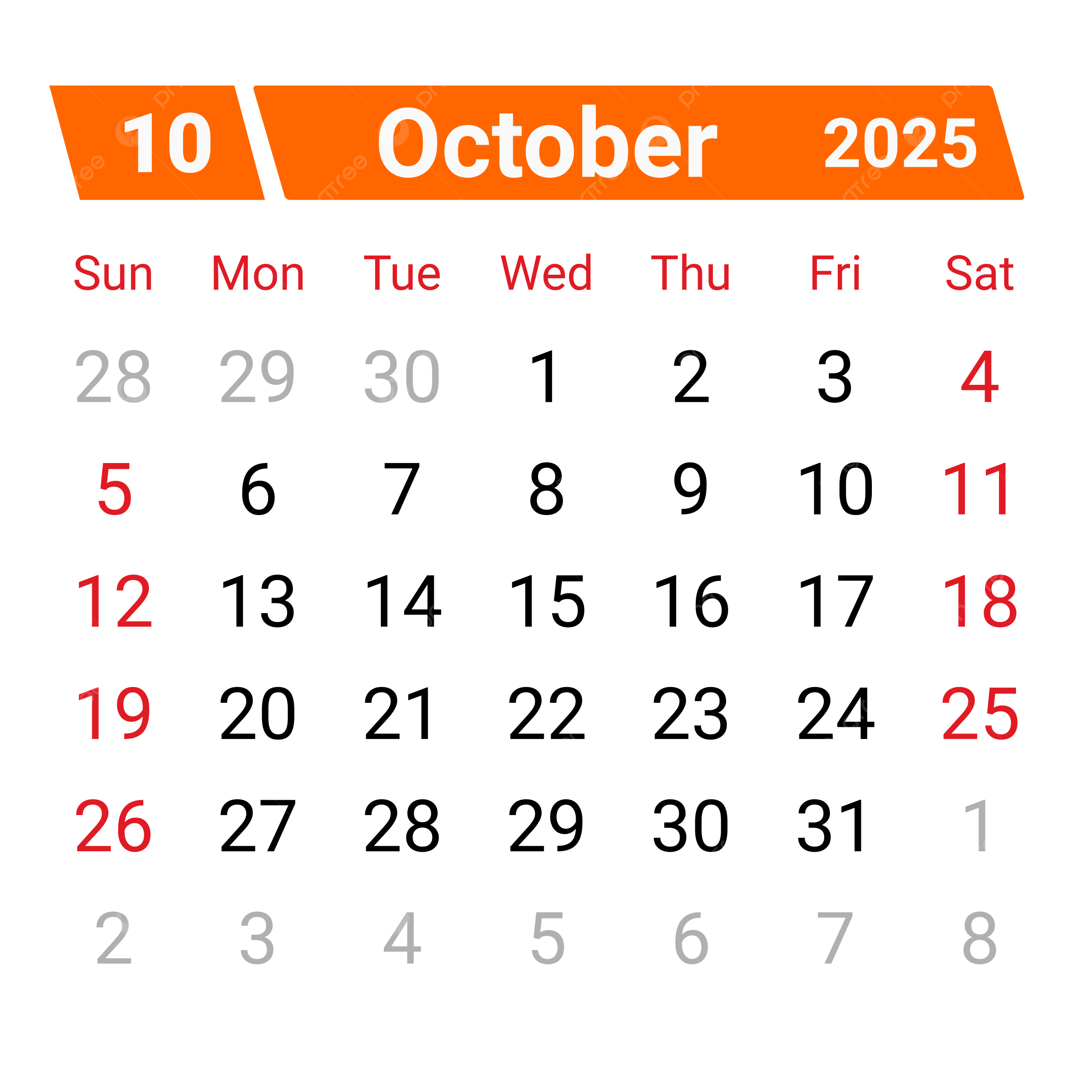 Calendar Events October 2025