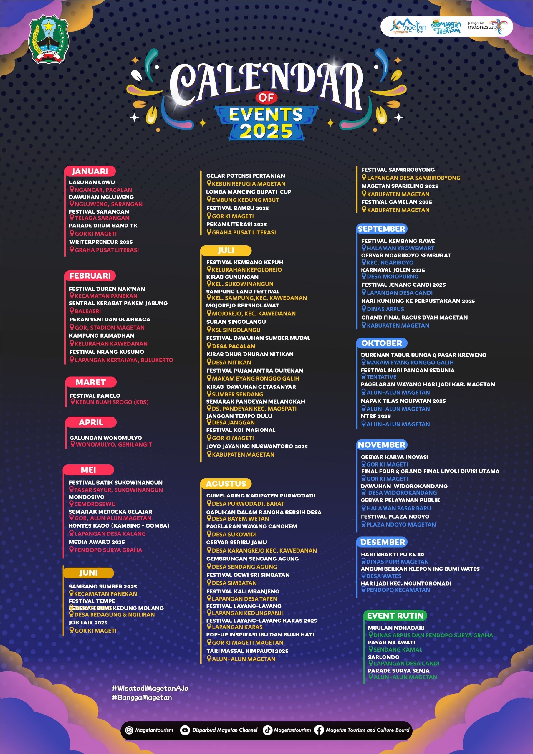 Calendar Of Event 2025 Magetan Official