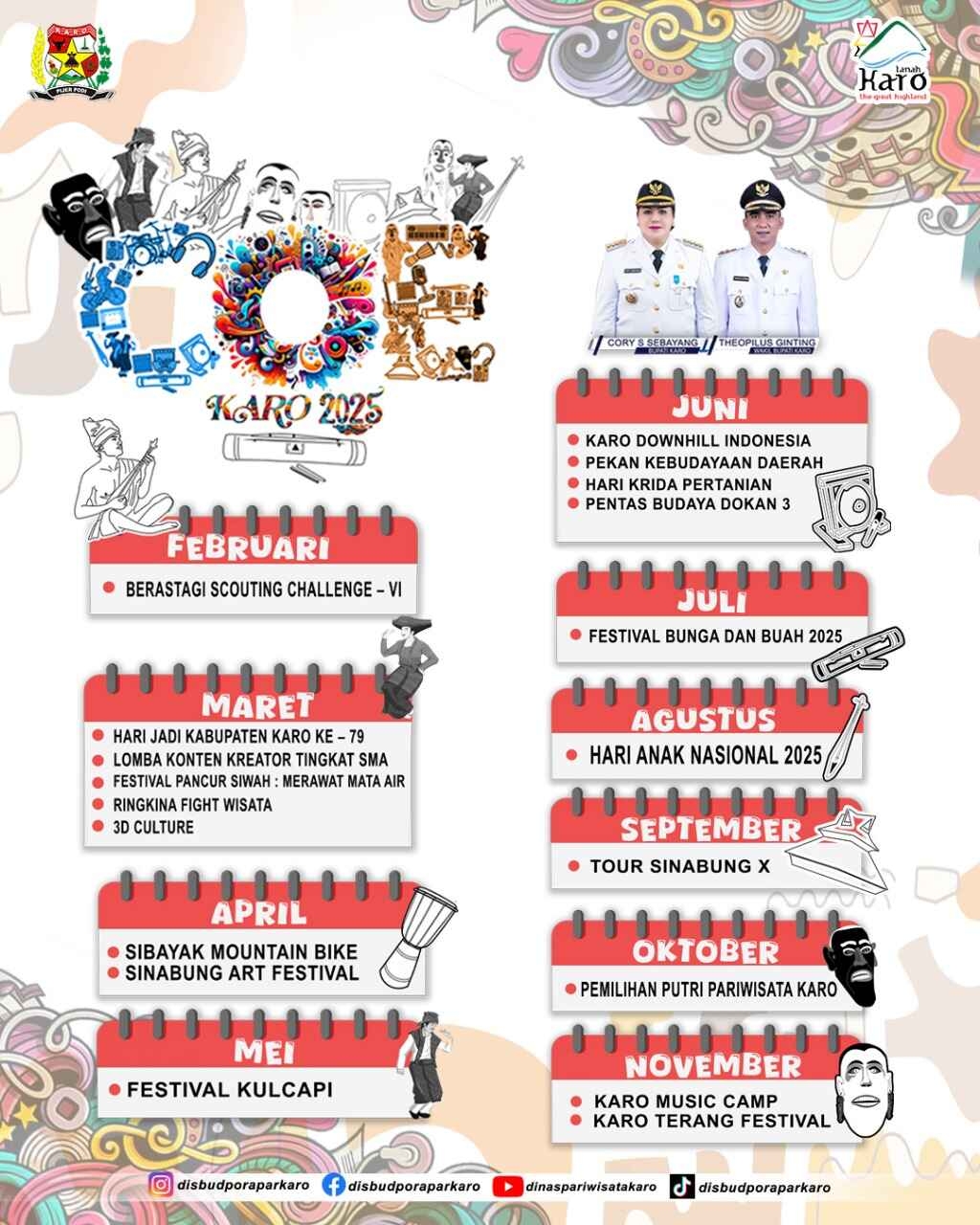 Calendar Of Events KARO 2025 DISBUDPAREKRAF SUMUT
