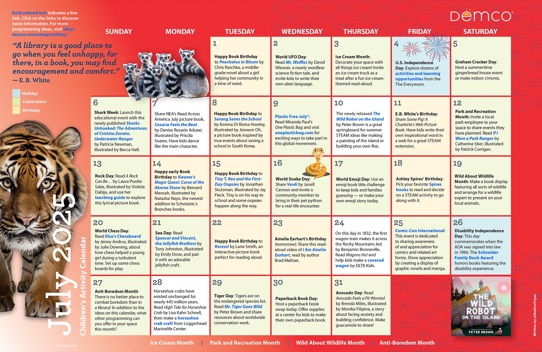 Children s Activity Calendar July 2025
