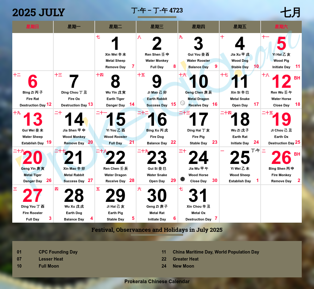 Chinese Calendar 2025 Festivals Holidays 2025